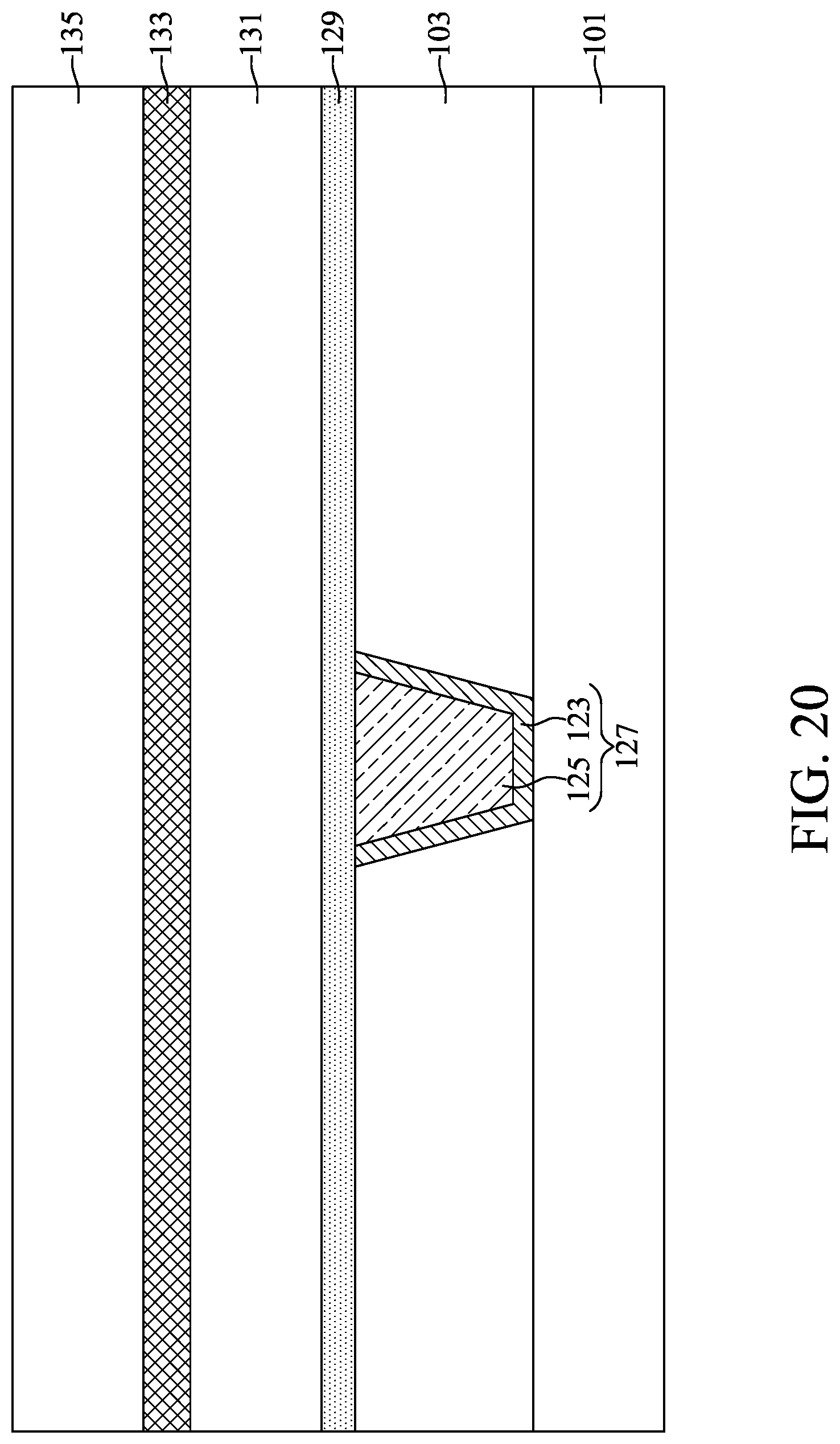 Patent US12308319 Figure 20 – Semiconductor device structure with fluorine-catching layer