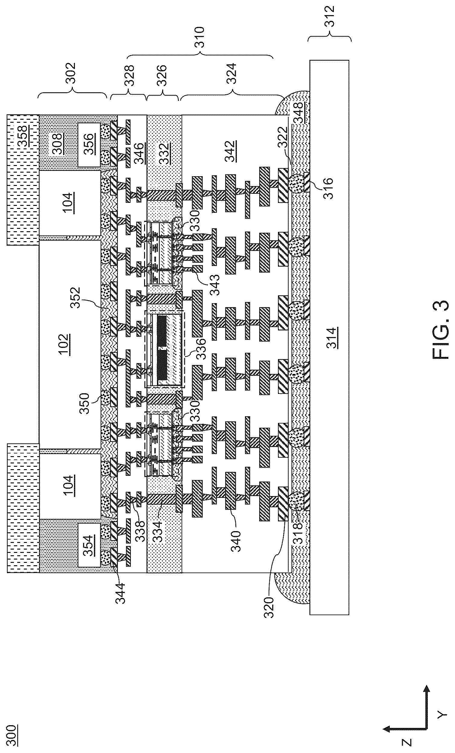 Patent US12308321 Figure 5 – Structures to increase substrate routing density and methods of forming the same