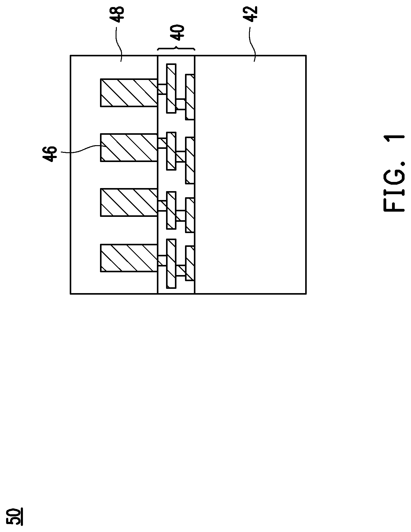Patent US12308323 Figure 1 – Package-on-package device