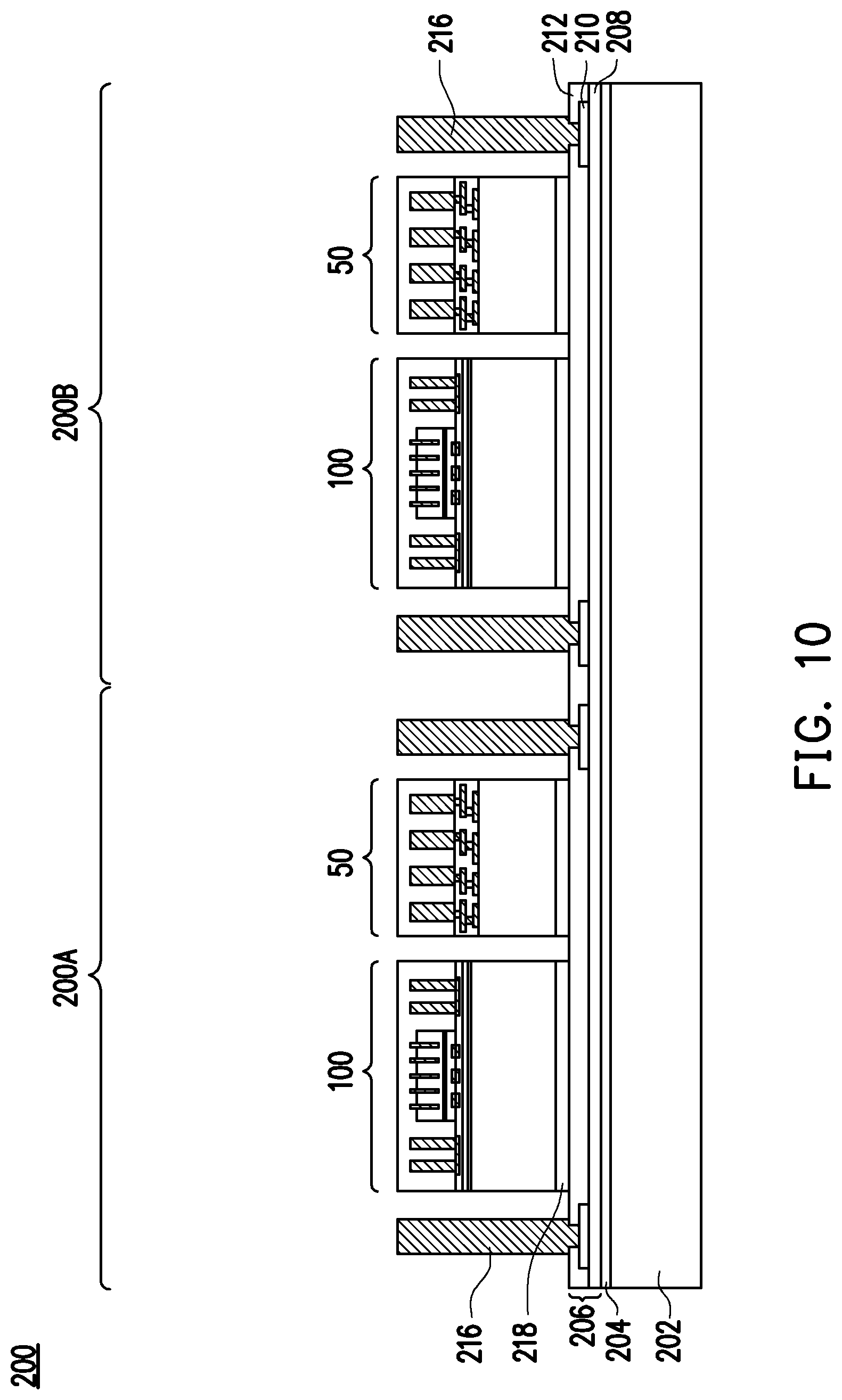 Patent US12308323 Figure 8 – Package-on-package device