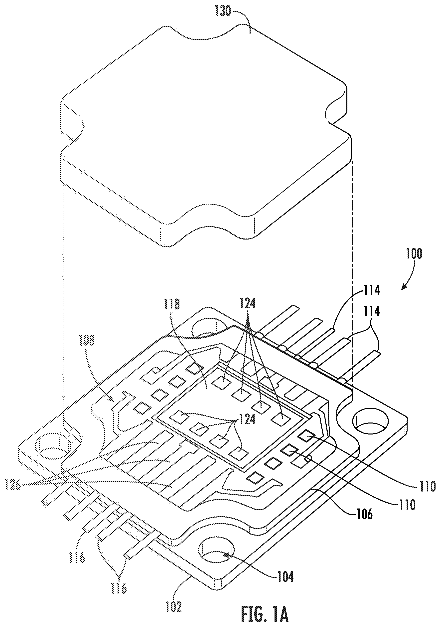 Patent US12308326 Figure 1 – Electronic component with lid to manage radiation feedback