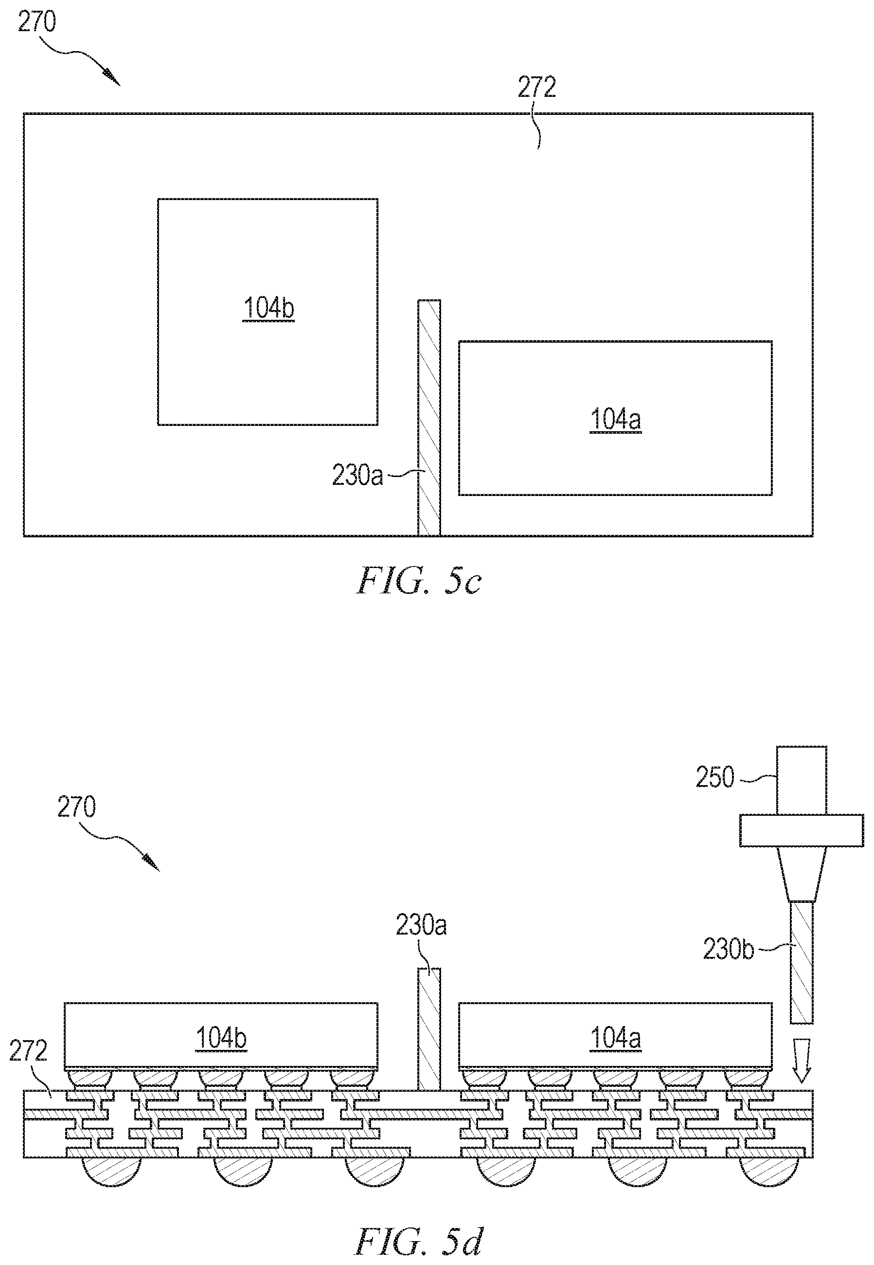 Patent US12308327 Figure 11 – Semiconductor device with compartment shield formed from metal bars and manufacturing method thereof