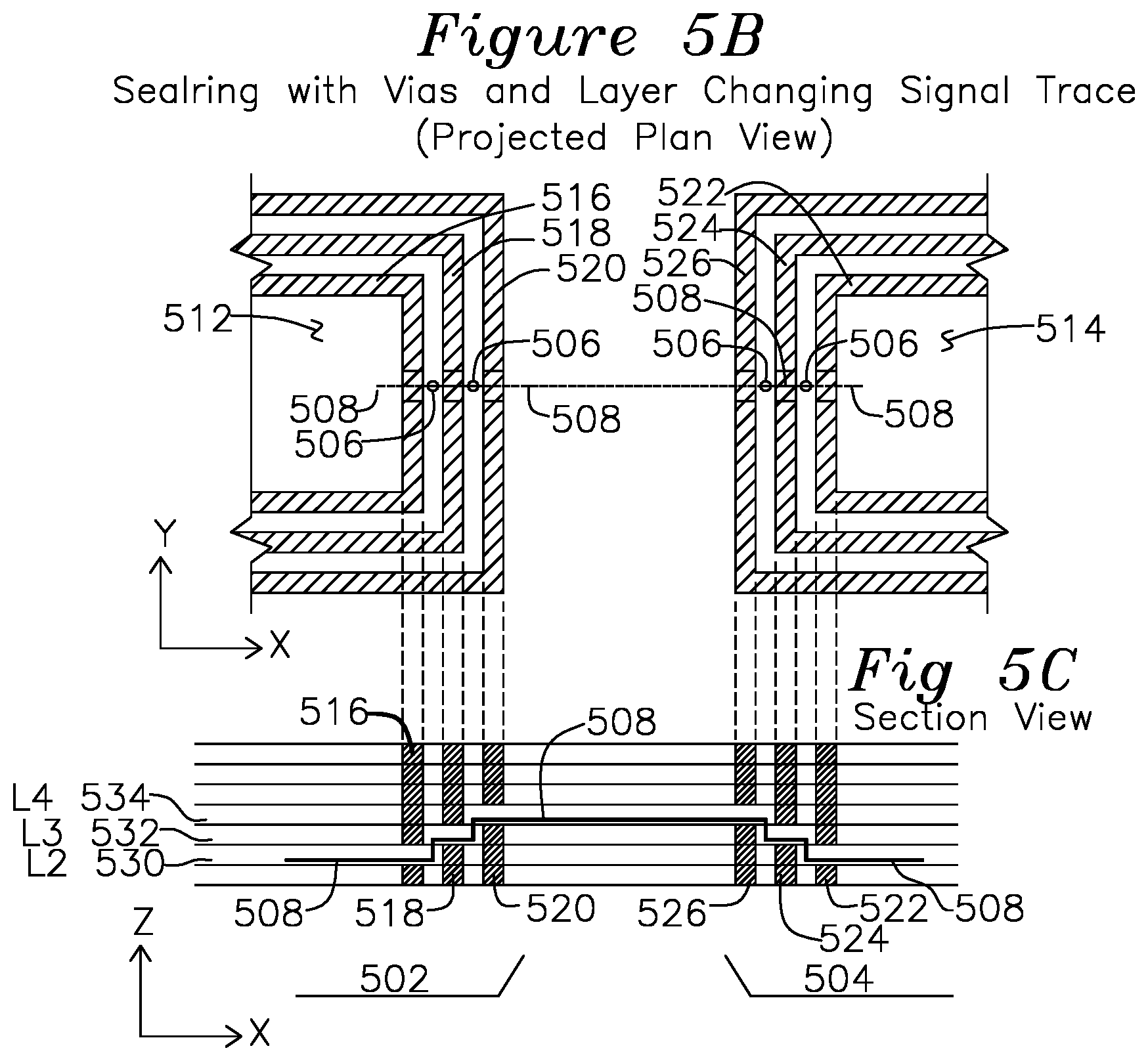 Patent US12308330 Figure 5 – Chip to chip interconnect beyond sealring boundary