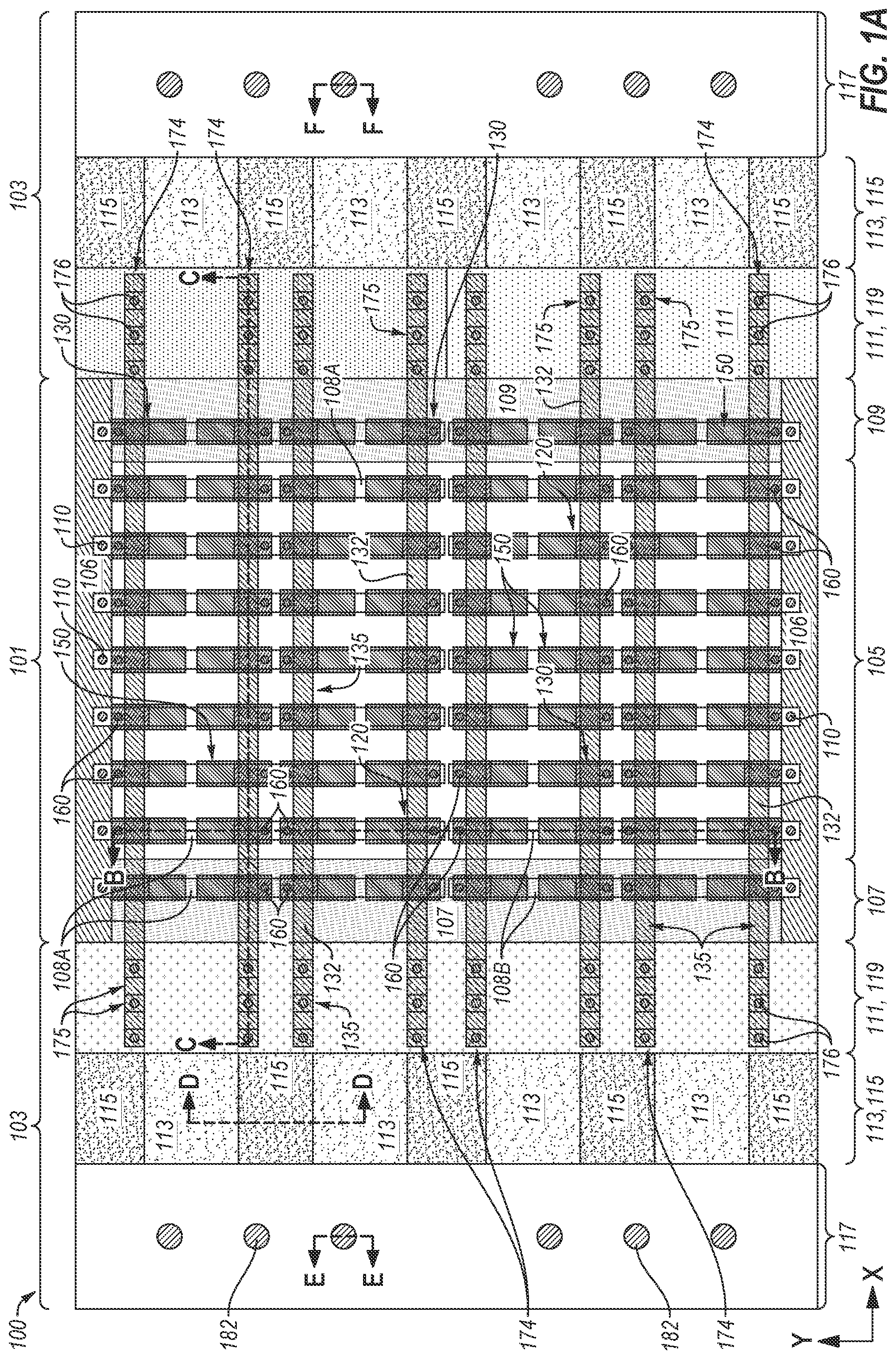 Patent US12308333 Figure 1 – Microelectronic devices, related electronic systems, and methods of forming microelectronic devices