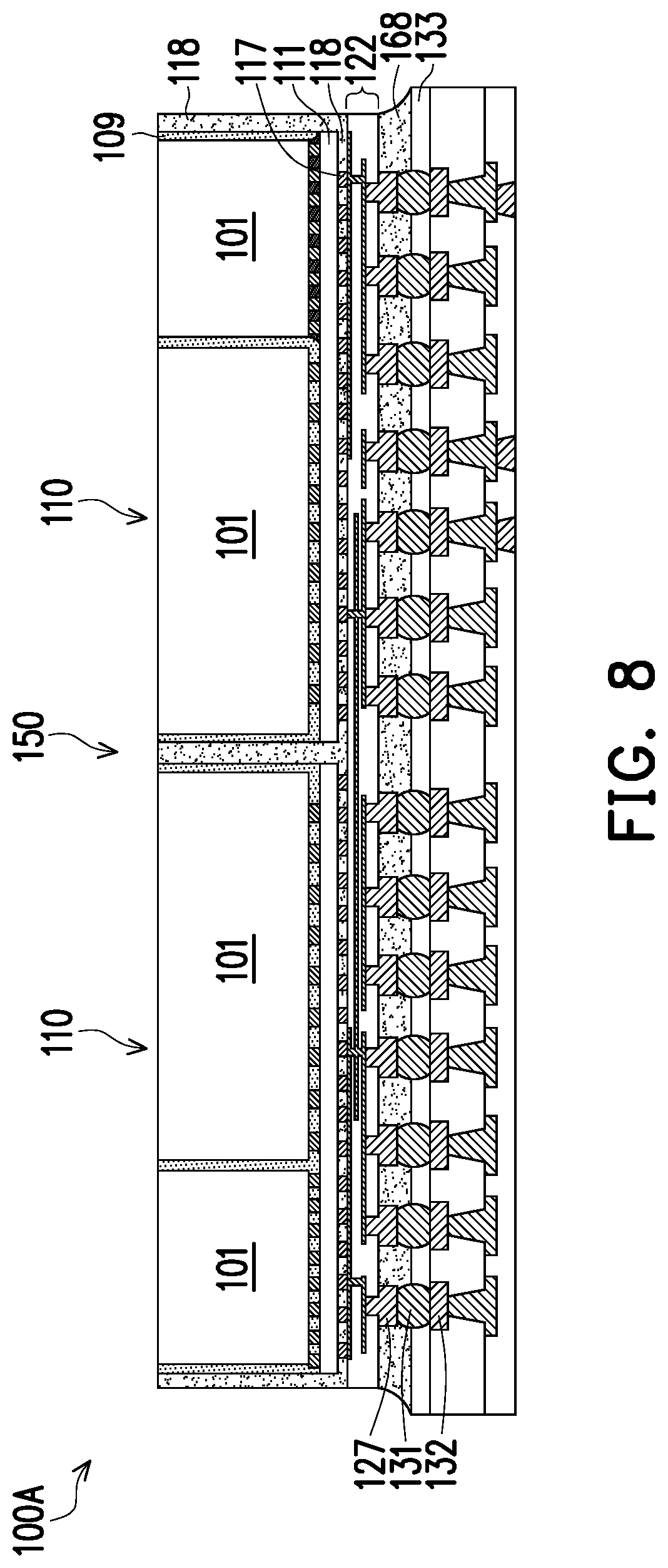 Patent US12308343 Figure 8 – Semiconductor device and method of forming the same