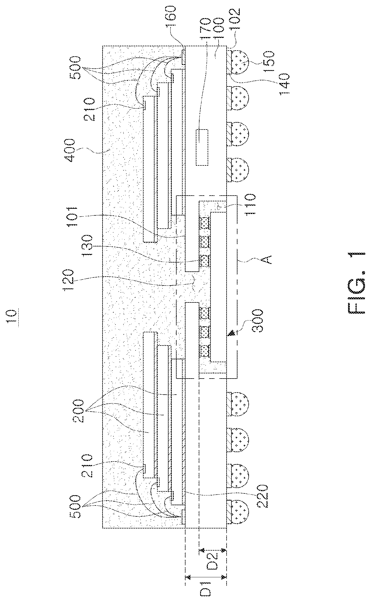 Patent US12308345 — Semiconductor package — Figure 1