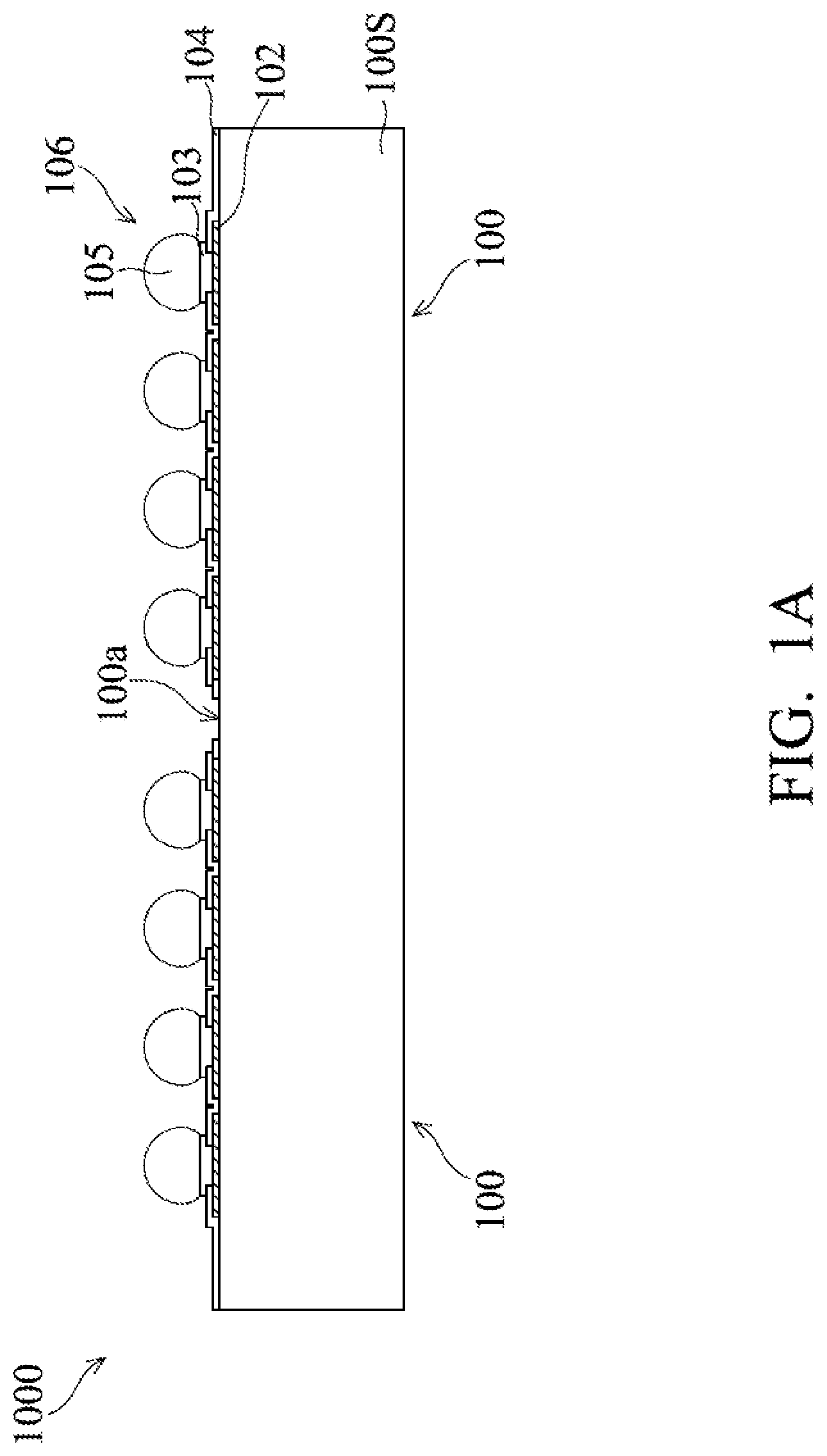 Patent US12308346 Figure 1 – Semiconductor die with tapered sidewall in package