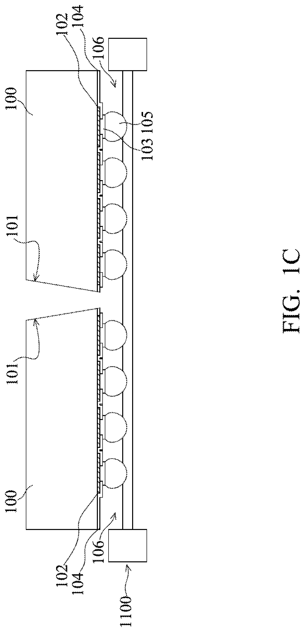 Patent US12308346 Figure 3 – Semiconductor die with tapered sidewall in package