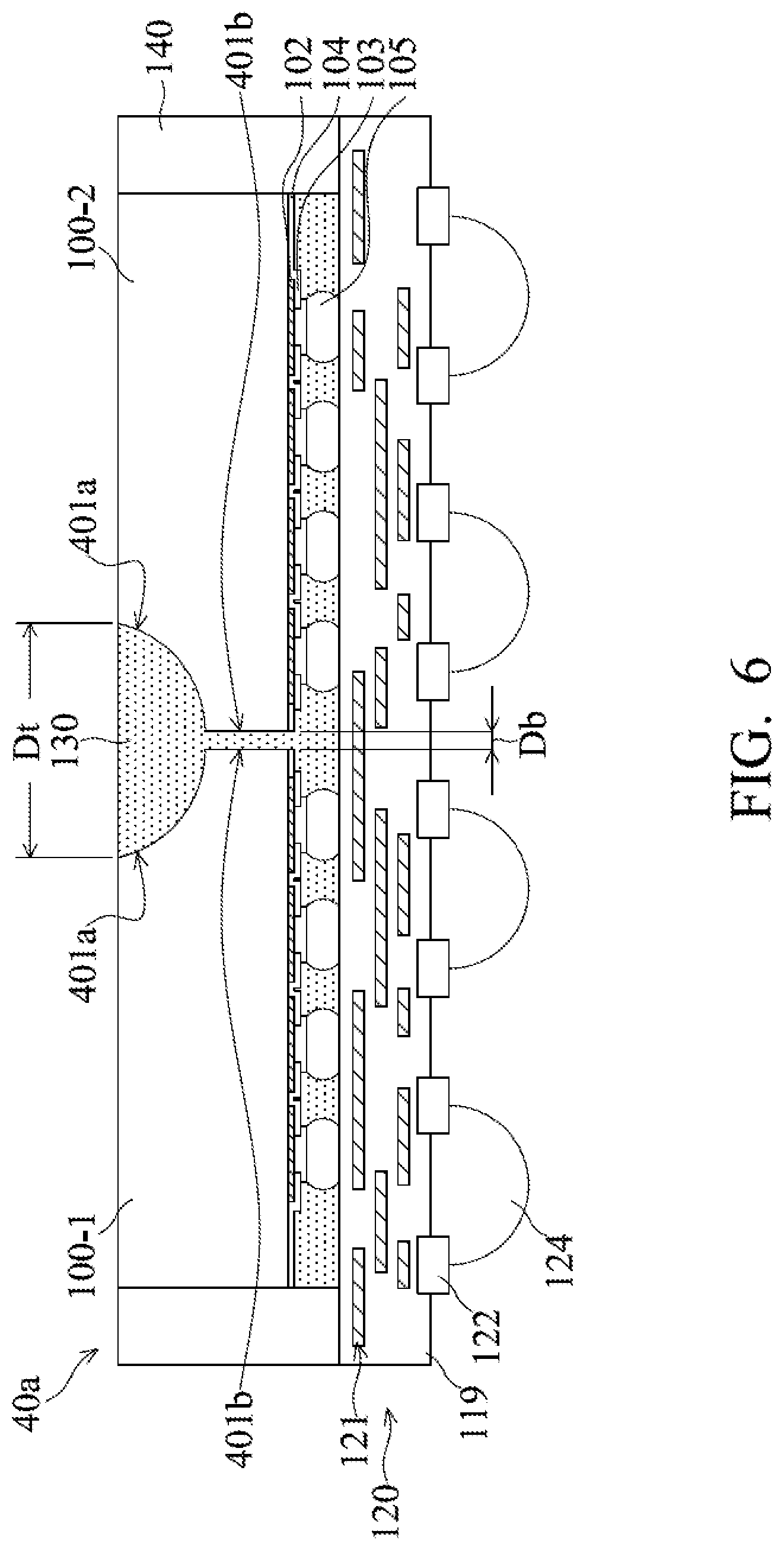 Patent US12308346 Figure 11 – Semiconductor die with tapered sidewall in package