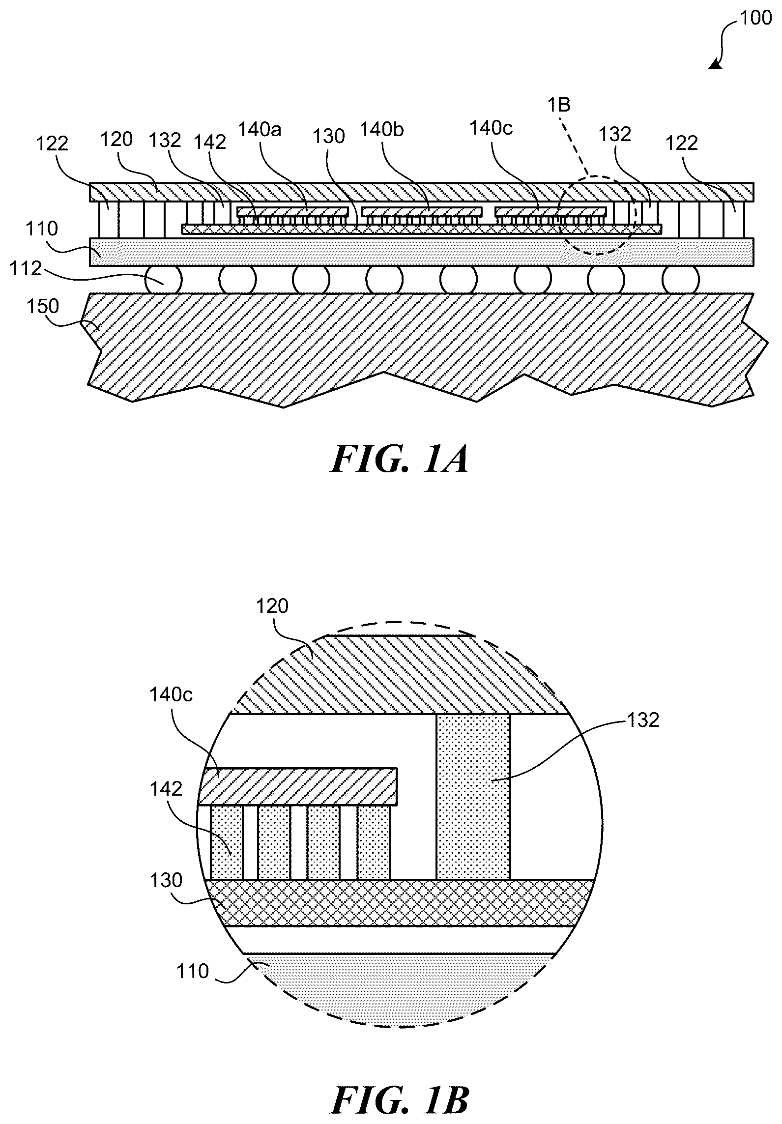 Patent US12308348 Figure 1 – Multi-height interconnect structures and associated systems and methods