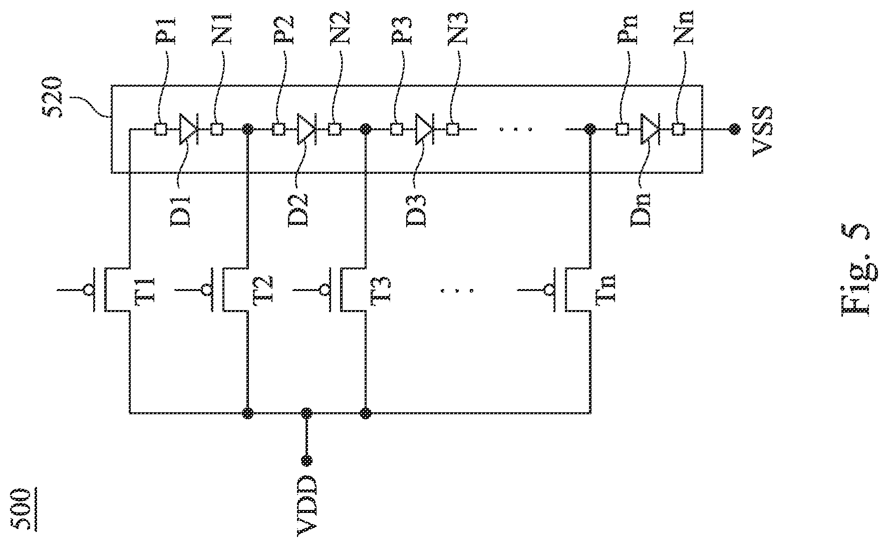 Patent US12308351 Figure 5 – Light emitting diode component and light emitting diode circuit comprising p-n diodes in series
