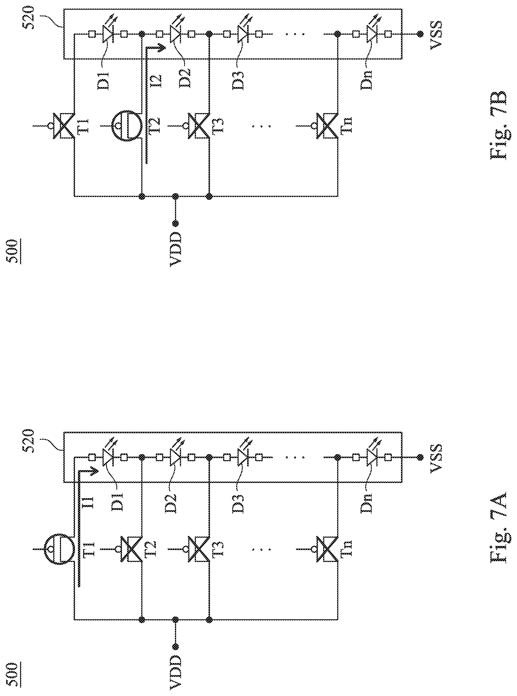 Patent US12308351 Figure 7 – Light emitting diode component and light emitting diode circuit comprising p-n diodes in series