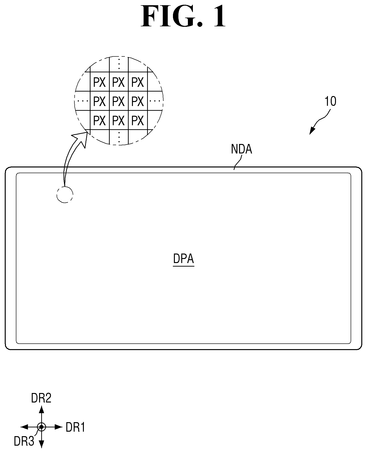 Patent US12308357 Figure 1 – Display device