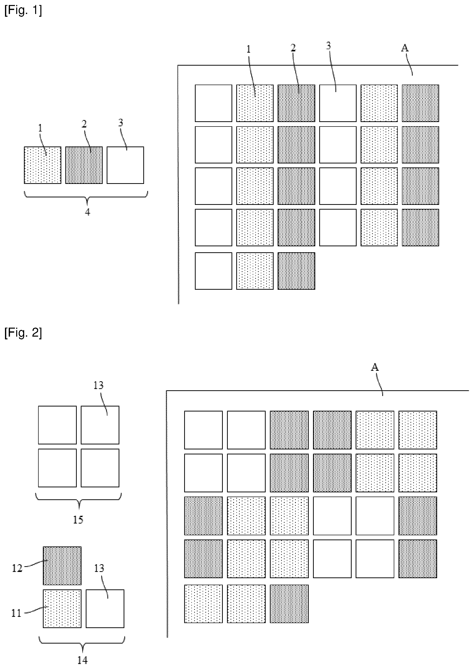 Patent US12308360 Figure 1 – Colour display device comprising a mosaic of tiles of light-emitting micro-diodes