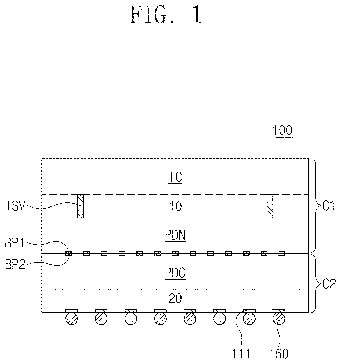 Patent US12308363 Figure 1 – Semiconductor package