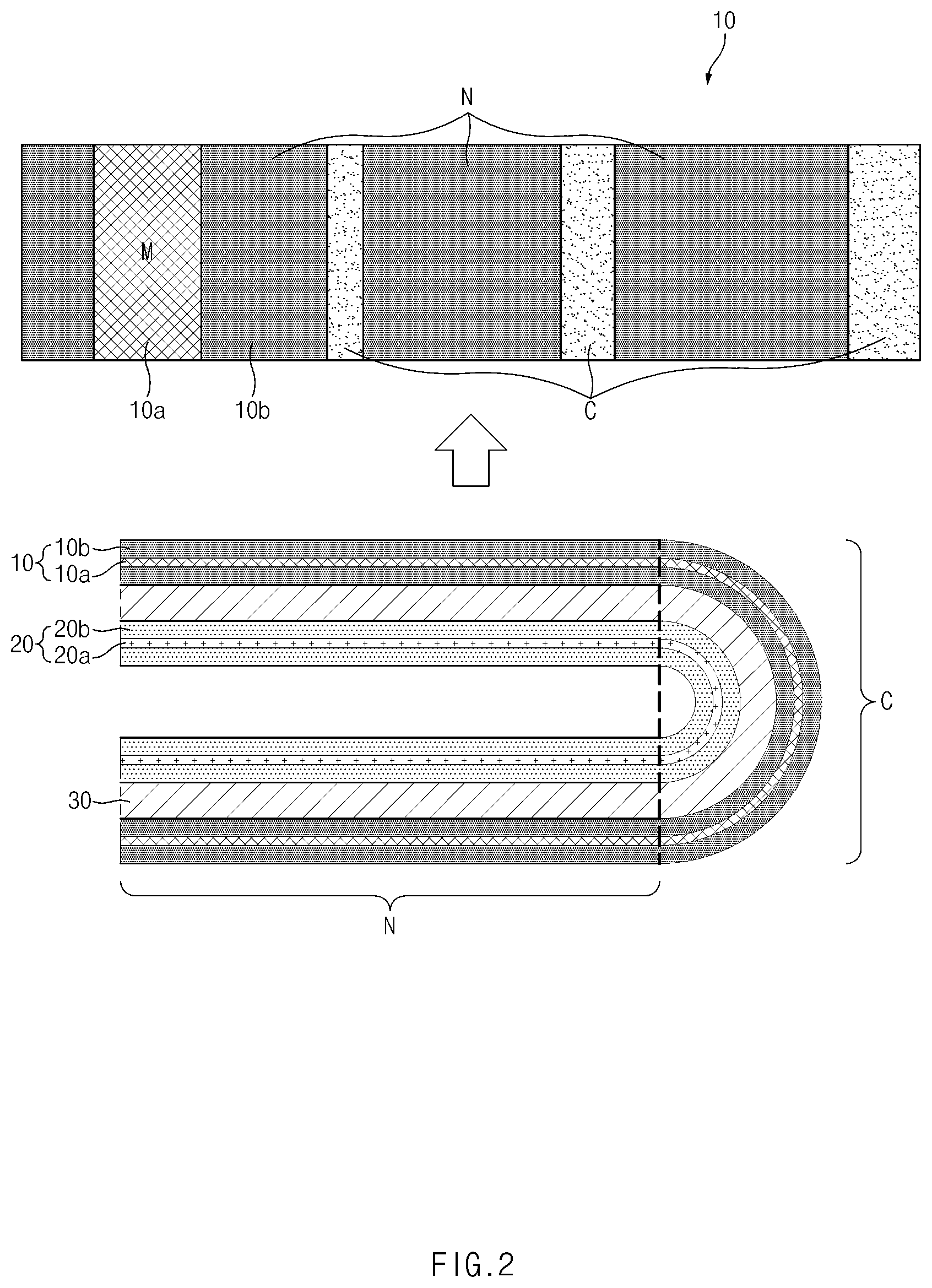 Patent US12308377 Figure 2 – Electrode assembly and method for manufacturing the same