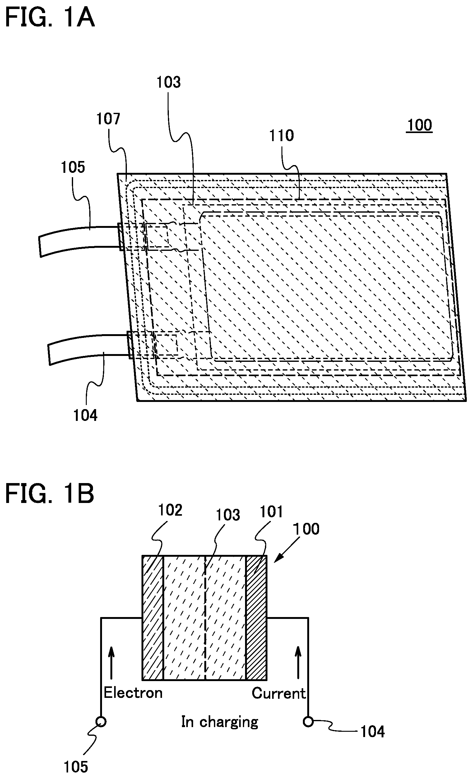 Patent US12308379 Figure 1 – Electronic device with secondary battery