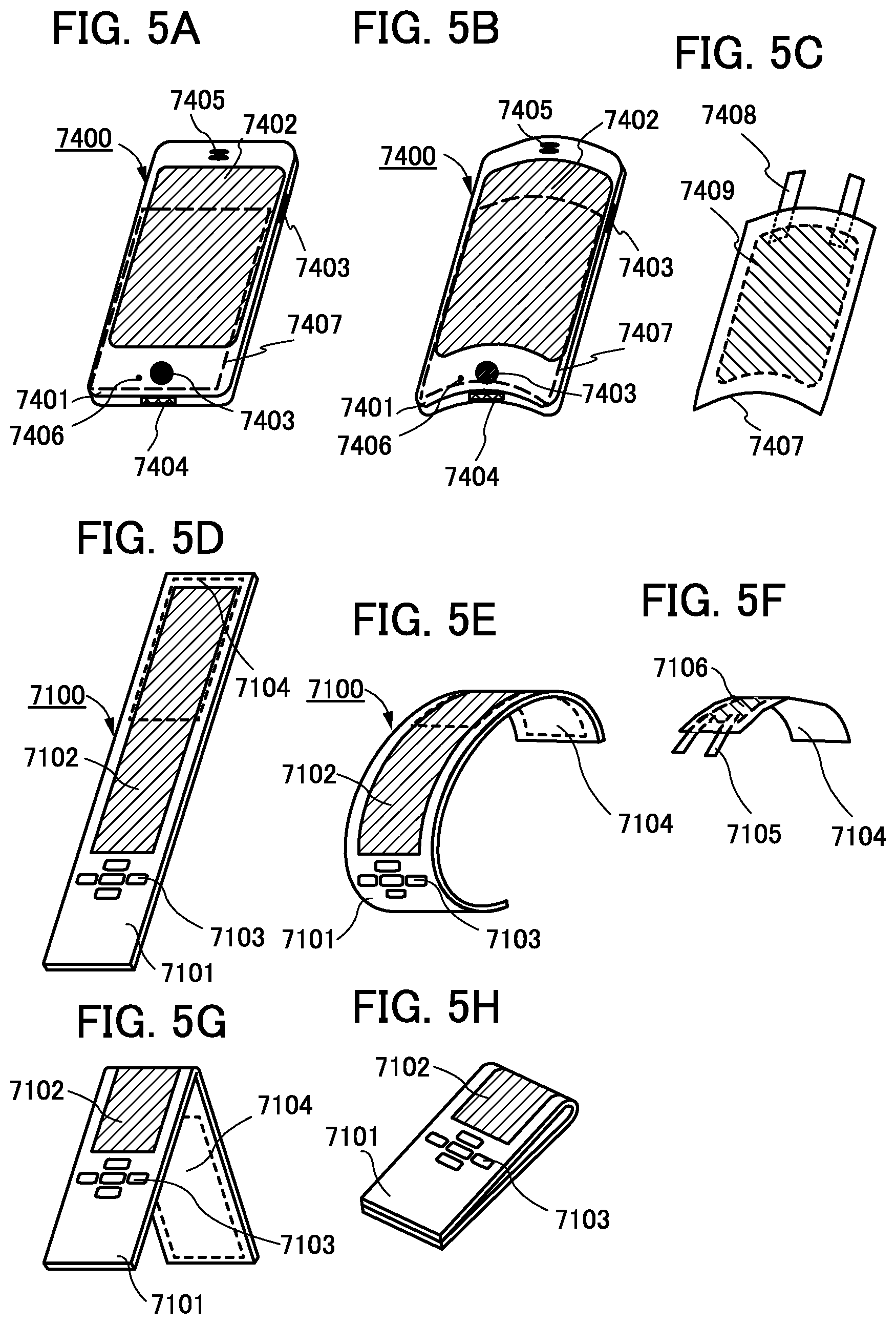 Patent US12308379 Figure 5 – Electronic device with secondary battery