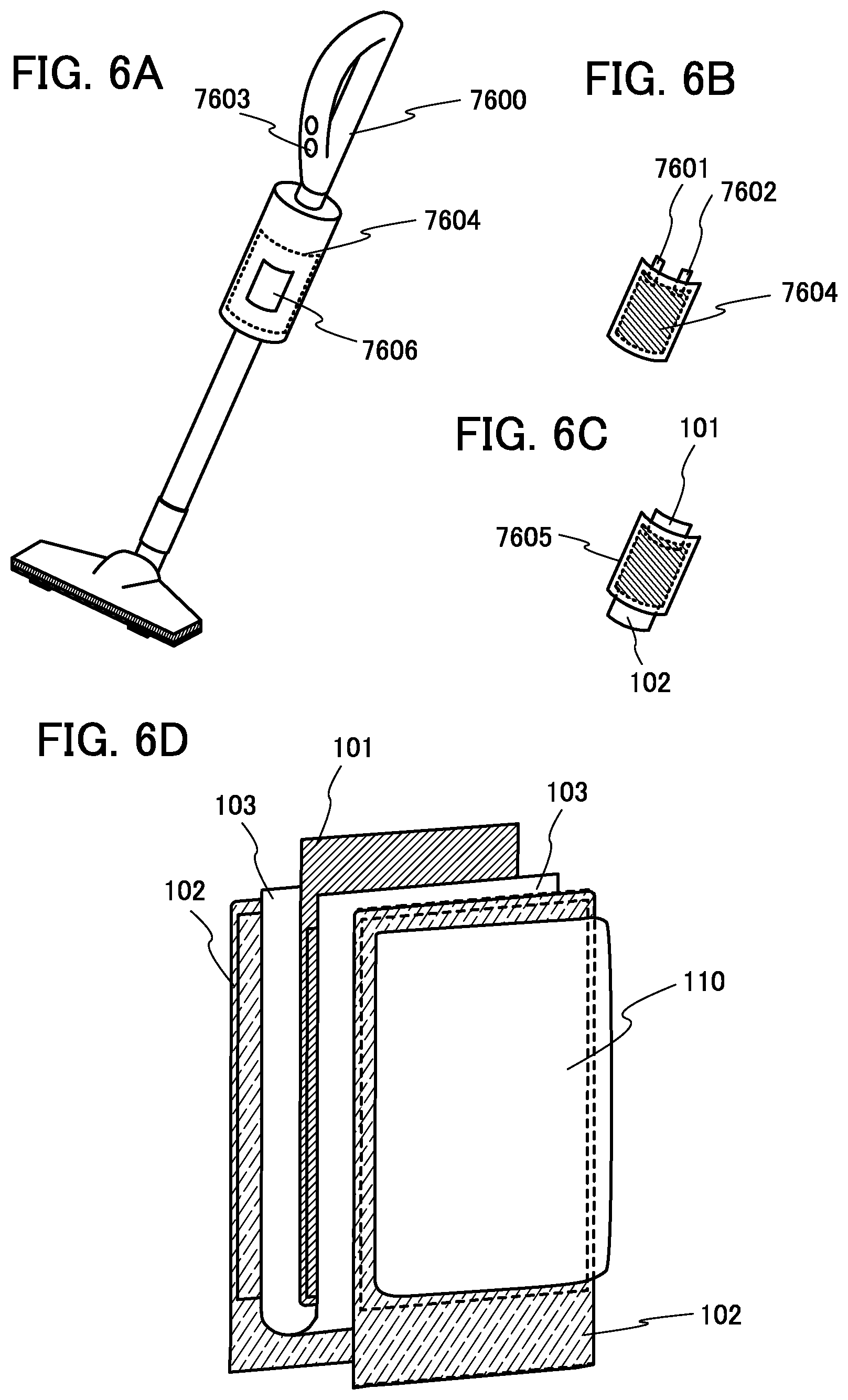 Patent US12308379 Figure 6 – Electronic device with secondary battery