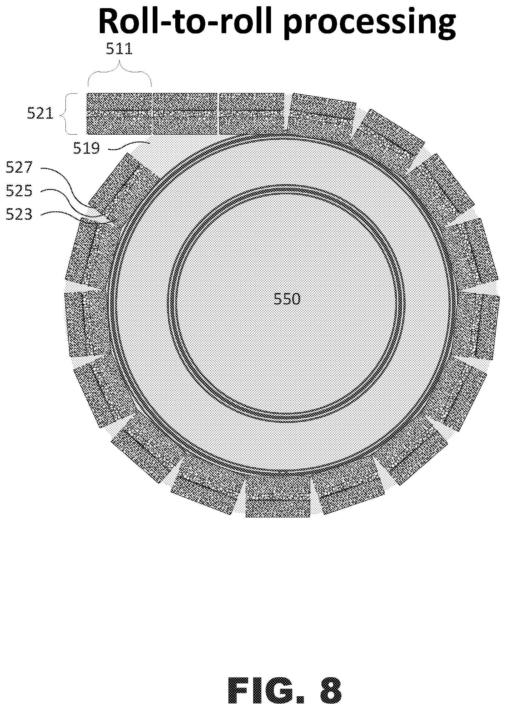 Patent US12308391 Figure 8 – Segmented cell architecture for solid state batteries