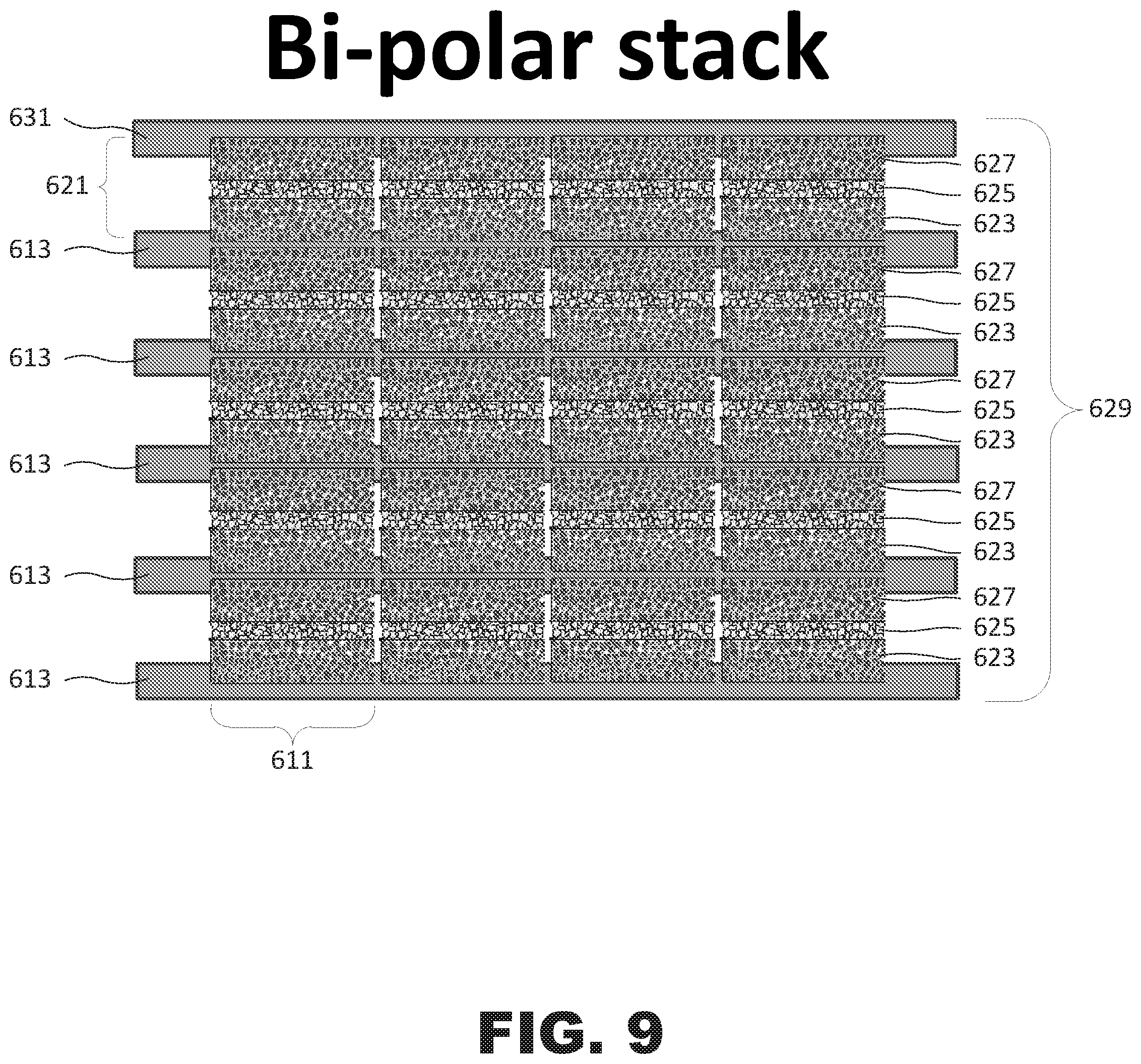 Patent US12308391 Figure 9 – Segmented cell architecture for solid state batteries