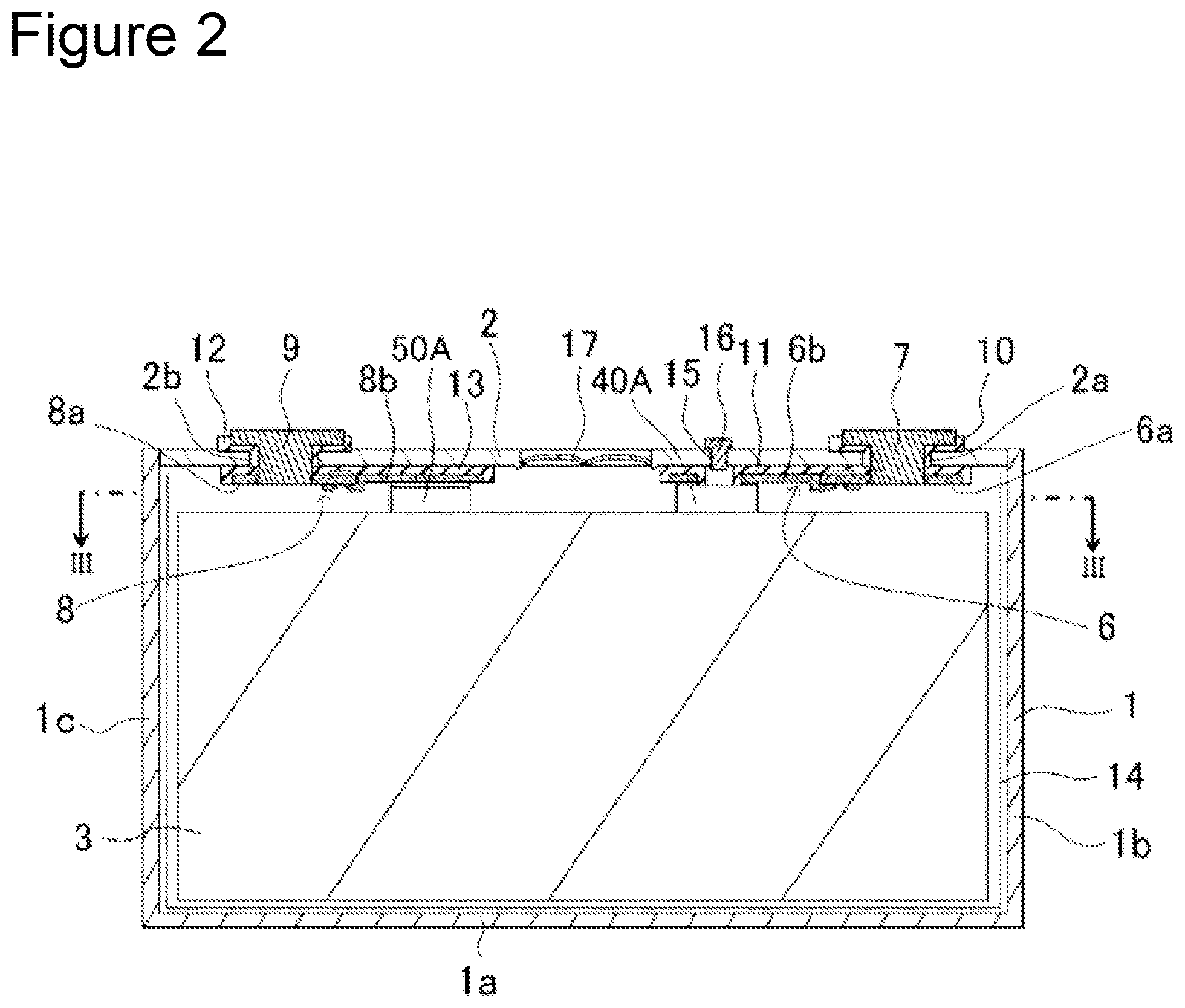 Patent US12308394 Figure 2 – Rectangular secondary battery