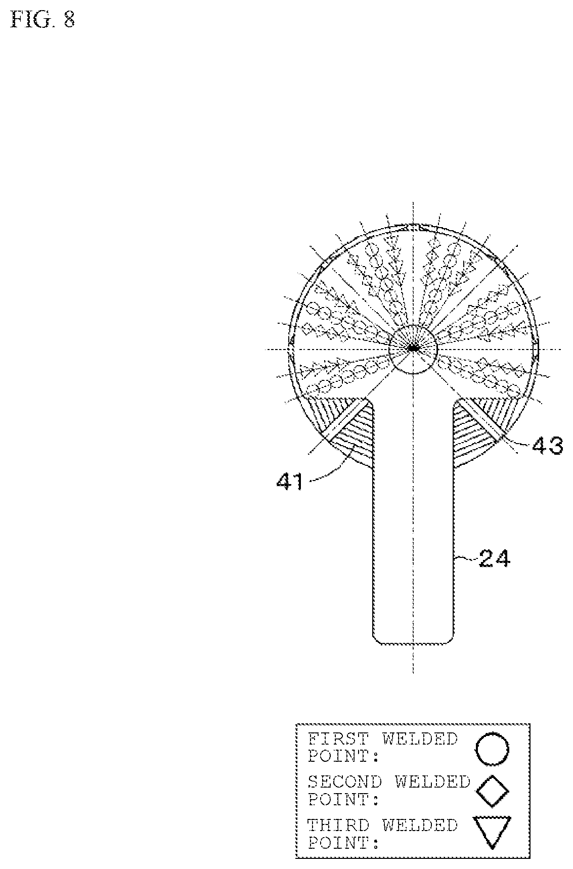 Patent US12308395 Figure 8 – Secondary battery, battery pack, electronic device, electric tool, electric aircraft, and electric vehicle