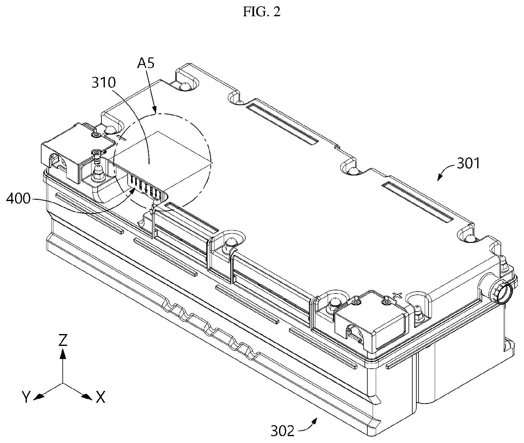 Patent US12308400 Figure 2 – Battery pack