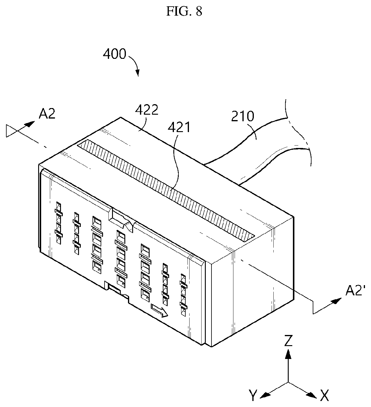 Patent US12308400 Figure 8 – Battery pack