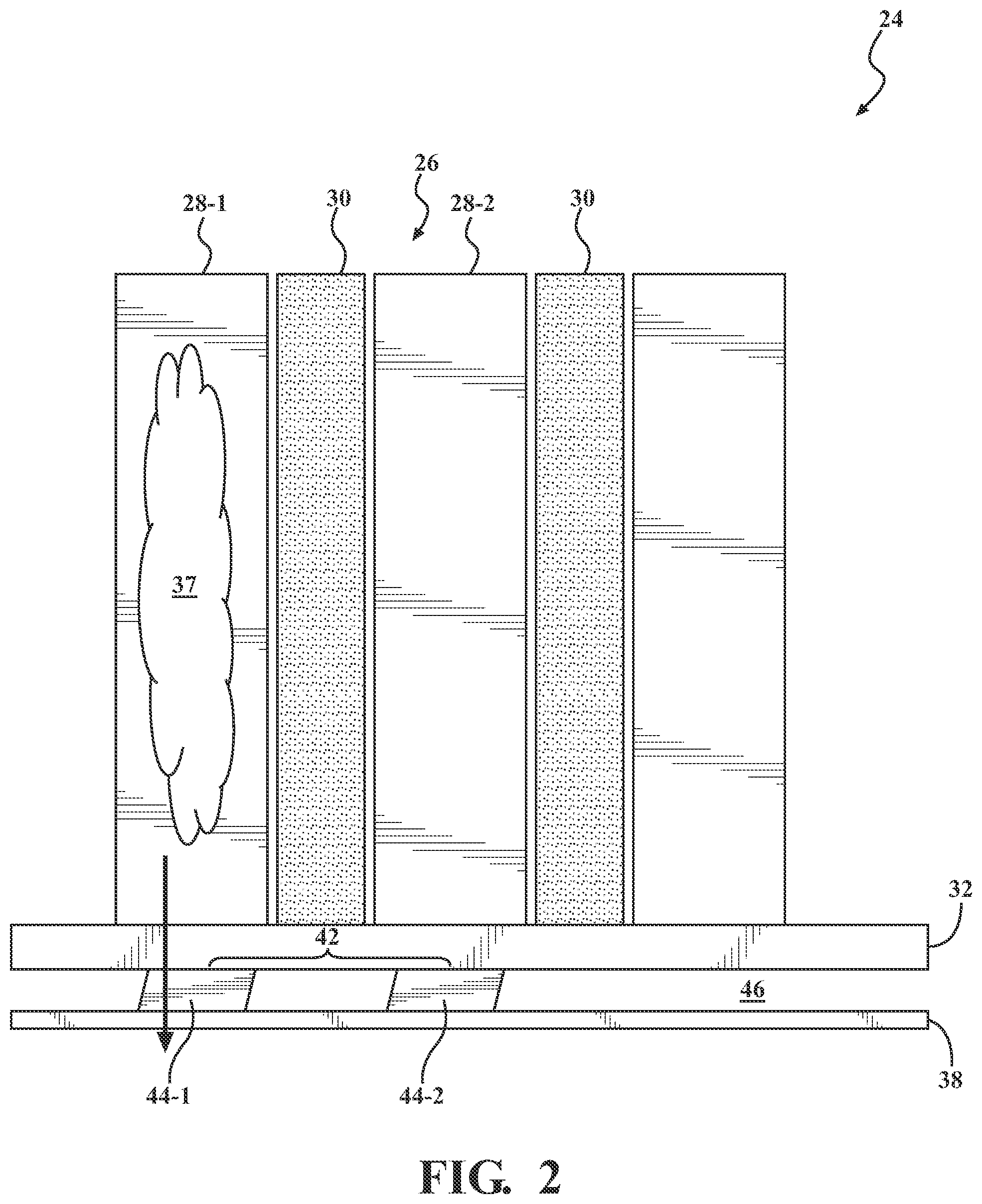 Patent US12308404 Figure 2 – Mitigation of thermal runaway in a battery module
