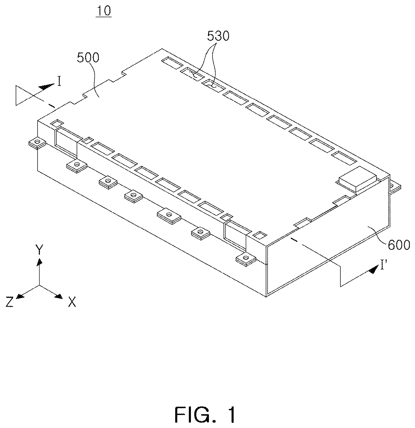 Patent US12308405 Figure 1 – Battery module