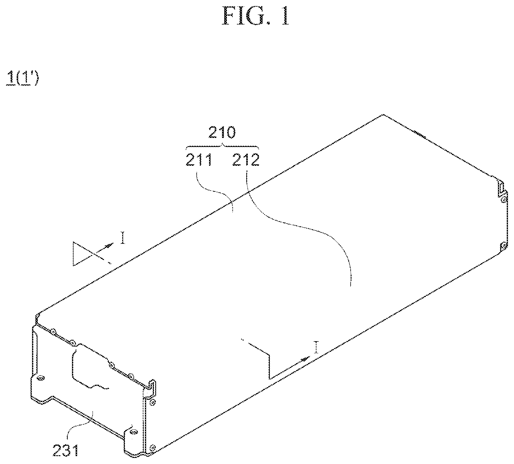 Patent US12308406 Figure 1 – Battery module having a sensing module thereon