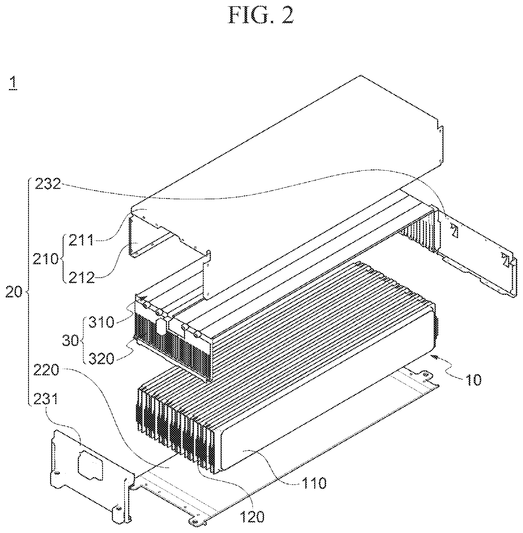 Patent US12308406 Figure 2 – Battery module having a sensing module thereon