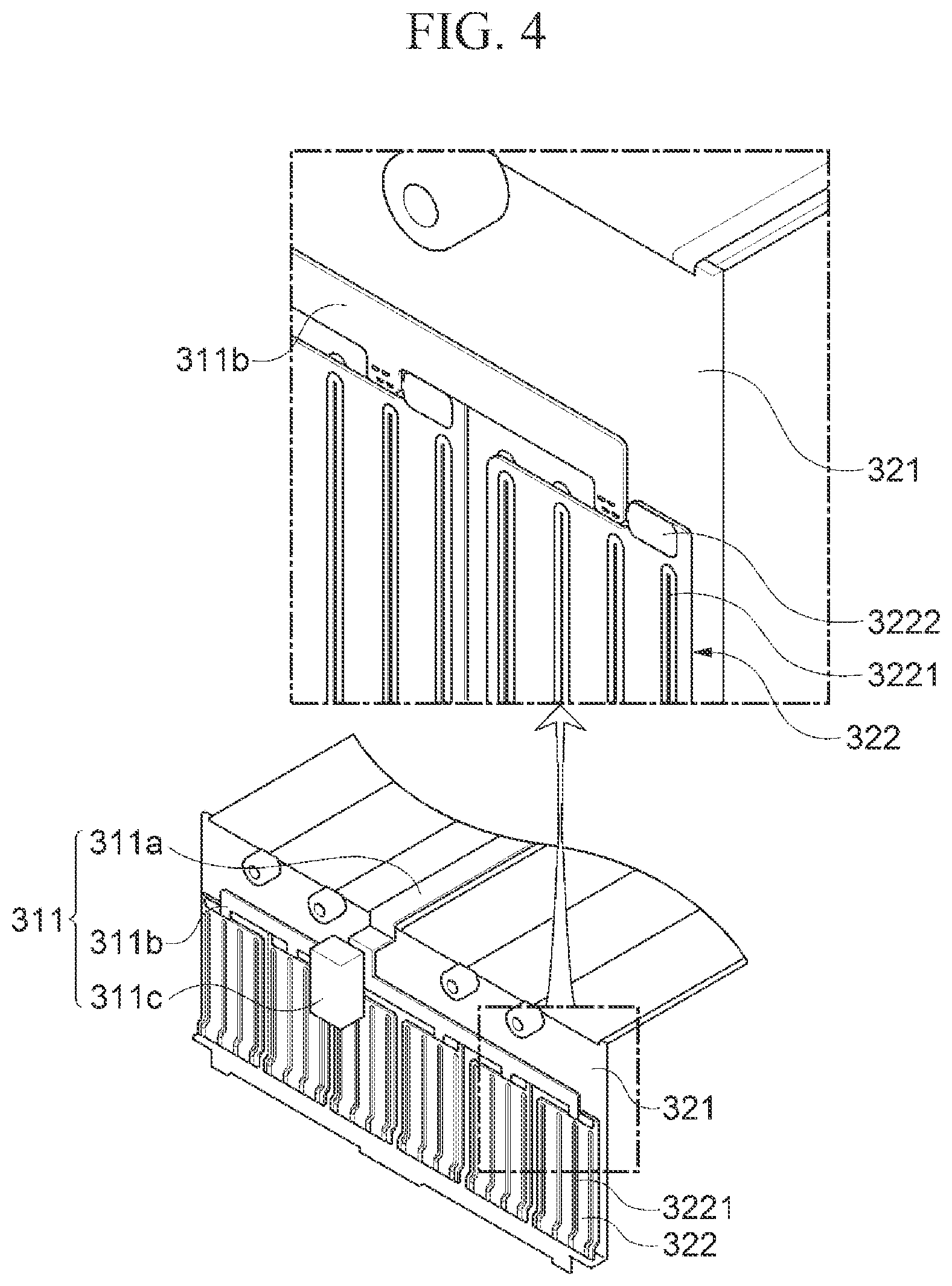 Patent US12308406 Figure 4 – Battery module having a sensing module thereon