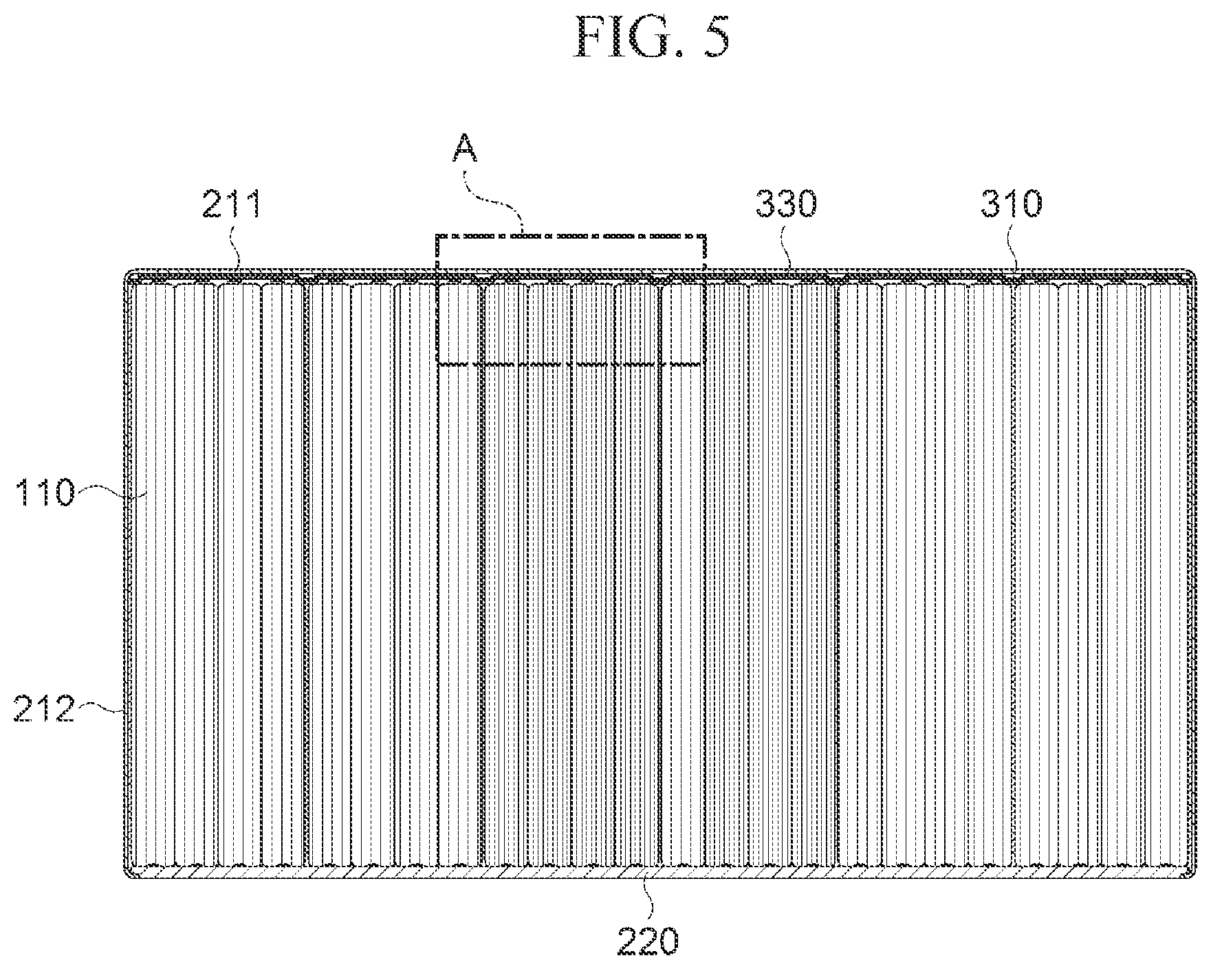 Patent US12308406 Figure 5 – Battery module having a sensing module thereon