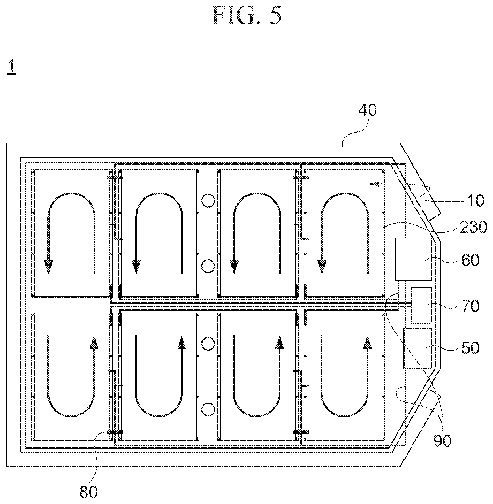 Patent US12308407 Figure 5 – Battery module and battery pack including the same