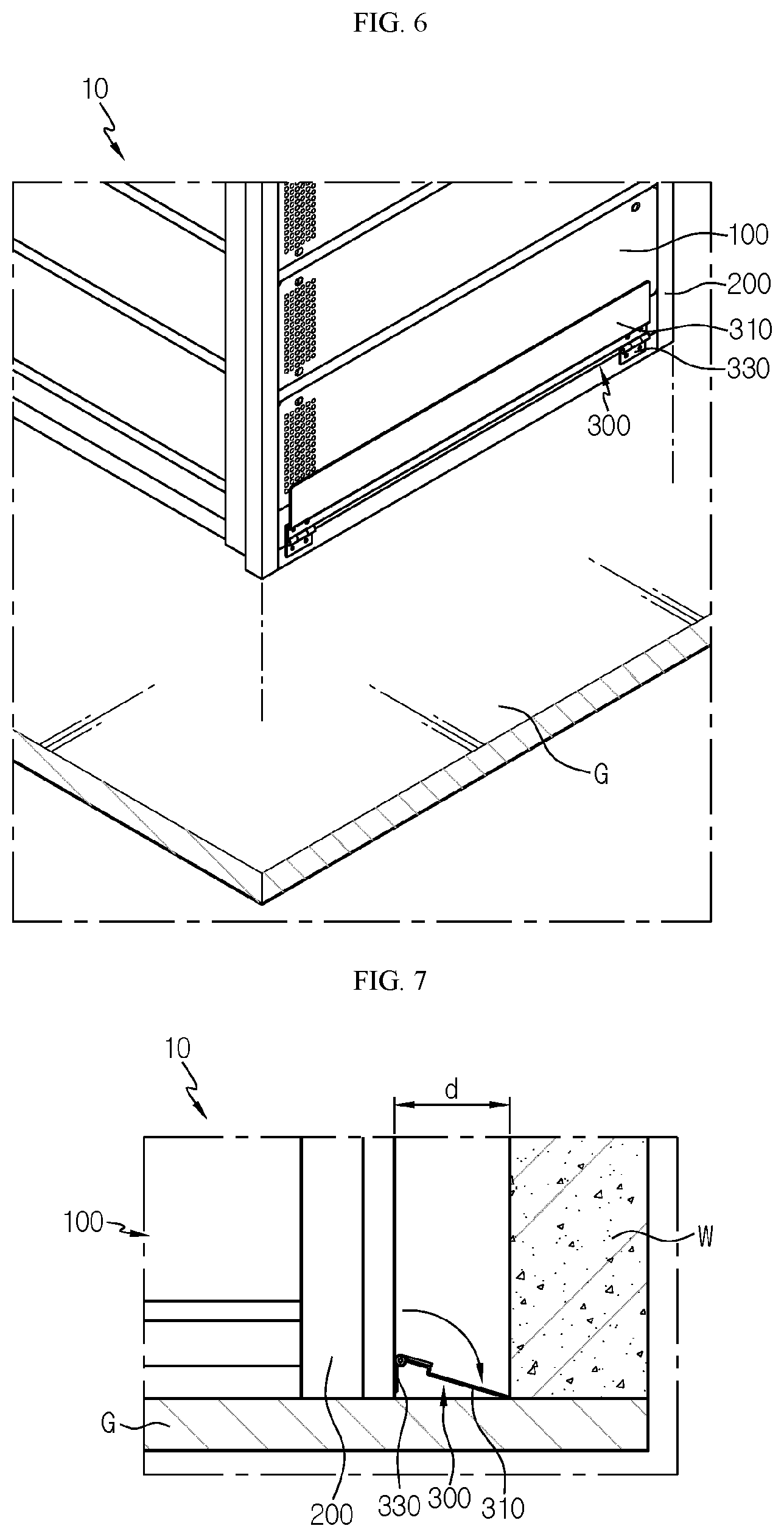 Patent US12308410 Figure 6 – Battery rack including bracket creating space between walls and rack case and power storage apparatus comprising same