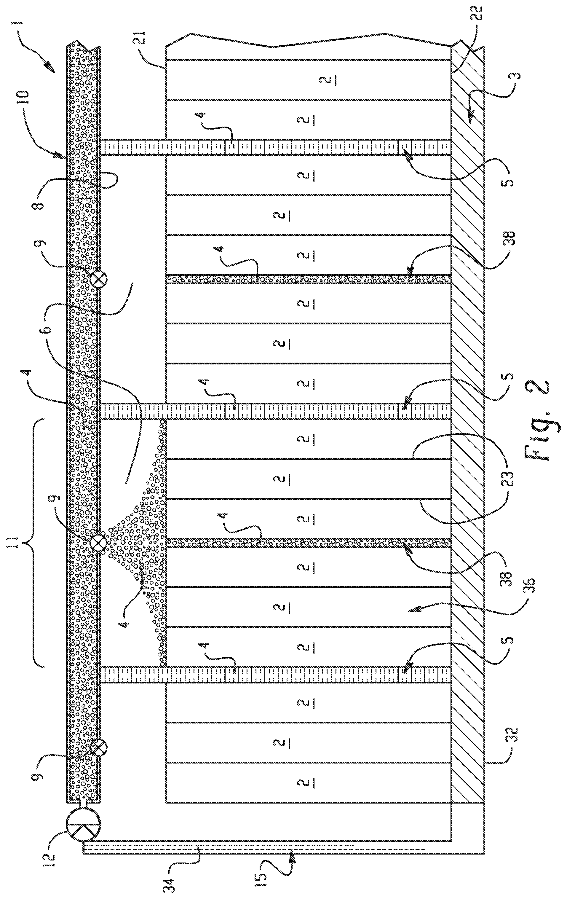 Patent US12308412 Figure 2 – Battery pack system with thermal runaway mitigation features