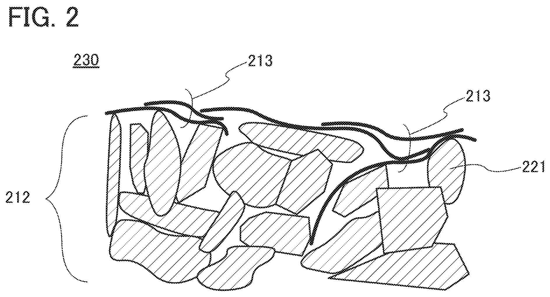 Patent US12308421 Figure 2 – Electrode and power storage device comprising graphene compound