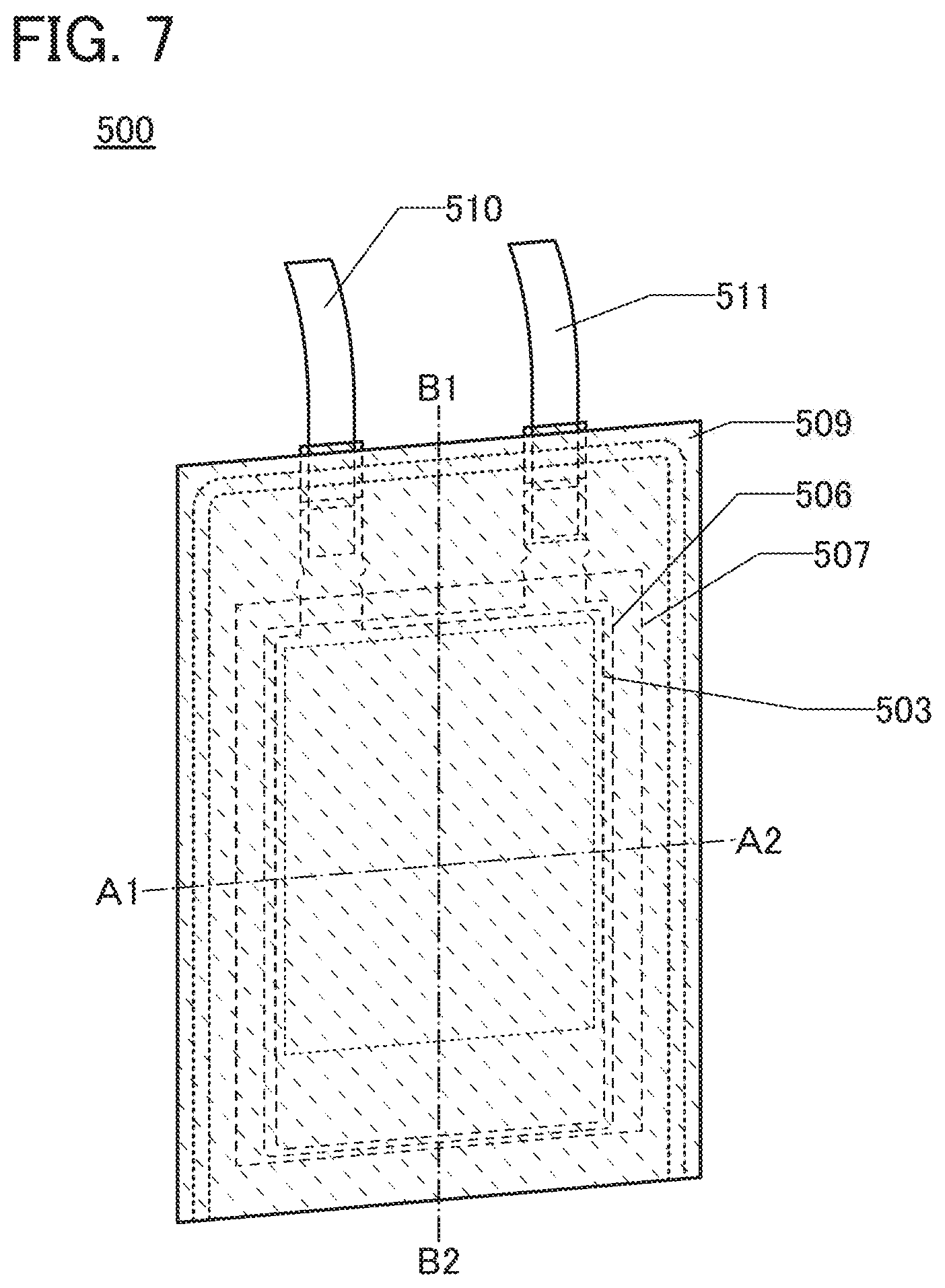 Patent US12308421 Figure 7 – Electrode and power storage device comprising graphene compound