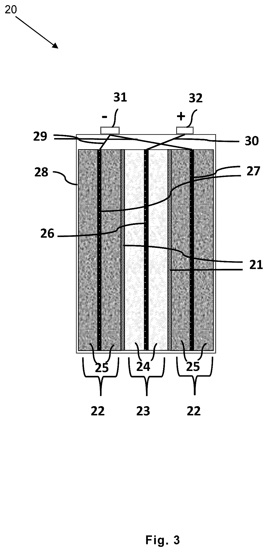 Patent US12308431 Figure 2 – Rechargeable battery cell