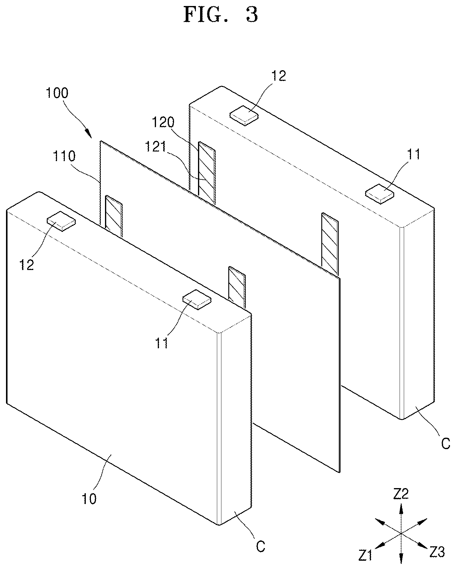 Patent US12308454 Figure 3 – Battery pack