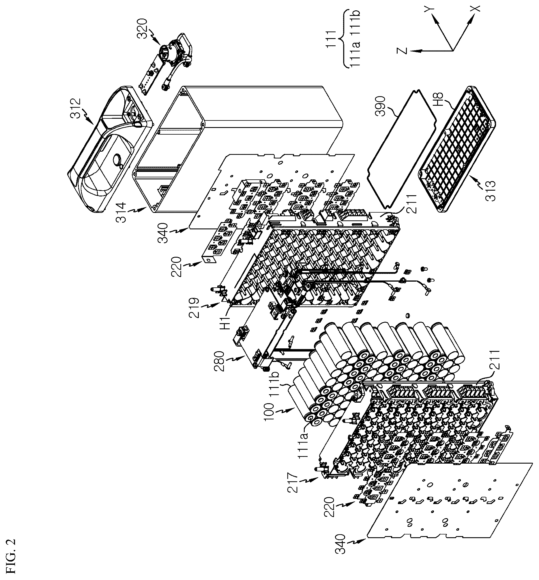 Patent US12308455 Figure 2 – Battery pack, electronic device and vehicle