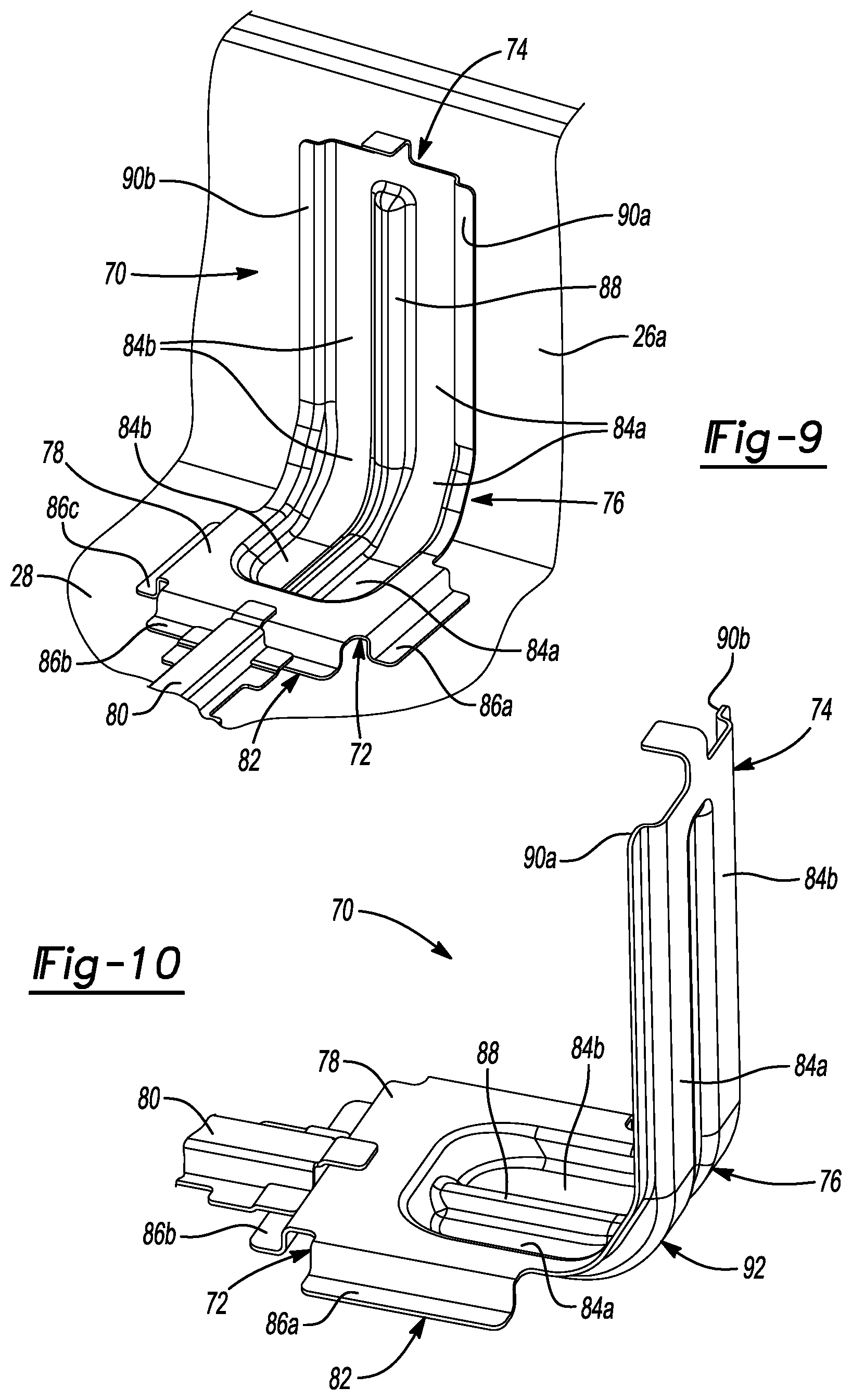 Patent US12308456 Figure 5 – Corner shield for electric vehicle battery box