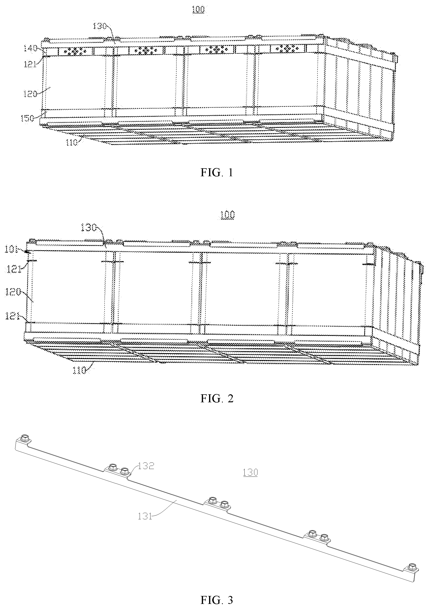 Patent US12308458 Figure 1 – Fixing assembly for battery module and battery pack