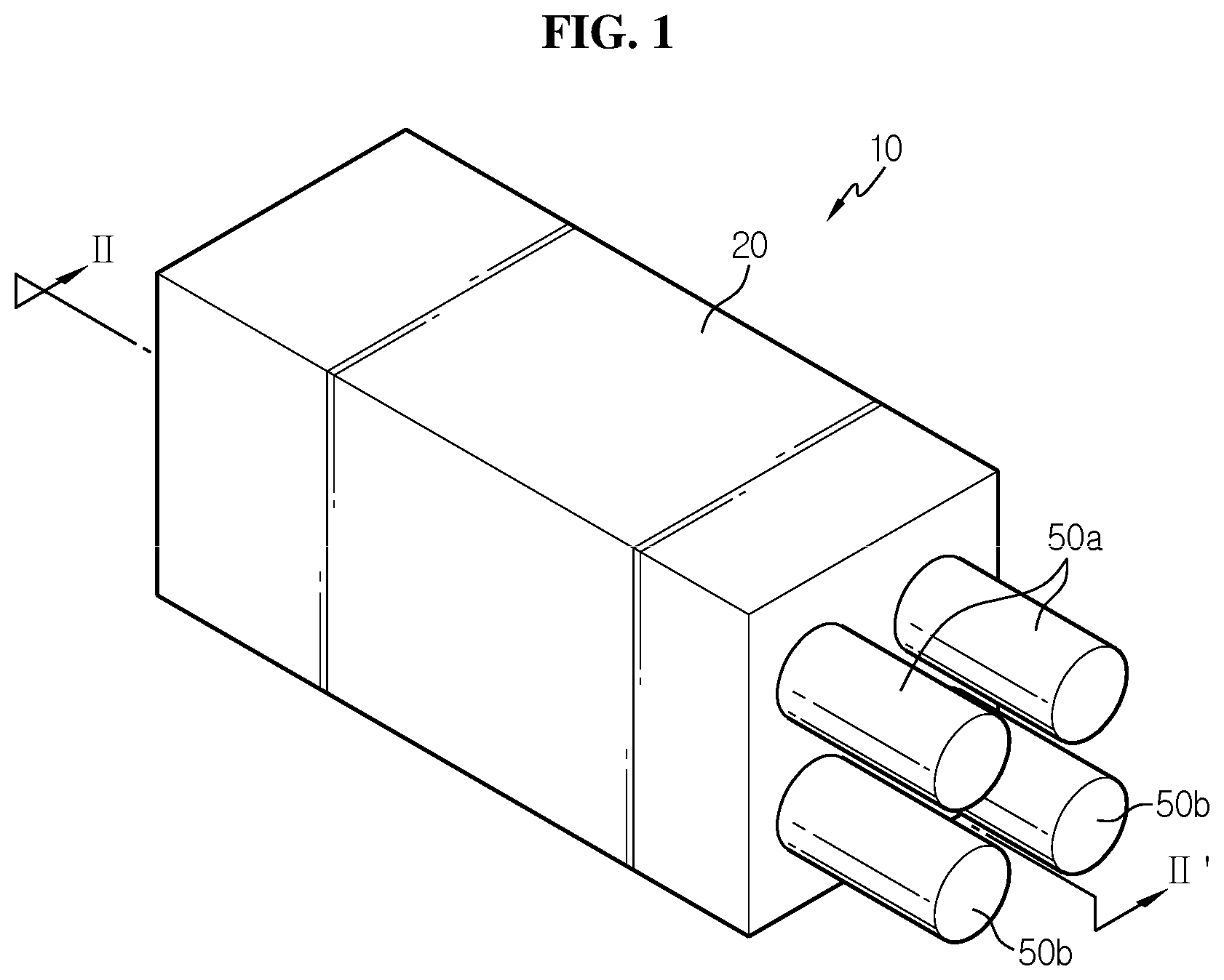 Patent US12308467 Figure 1 – Battery module including coolant jet spray nozzles with different melting point metal valves, and battery pack and vehicle including same