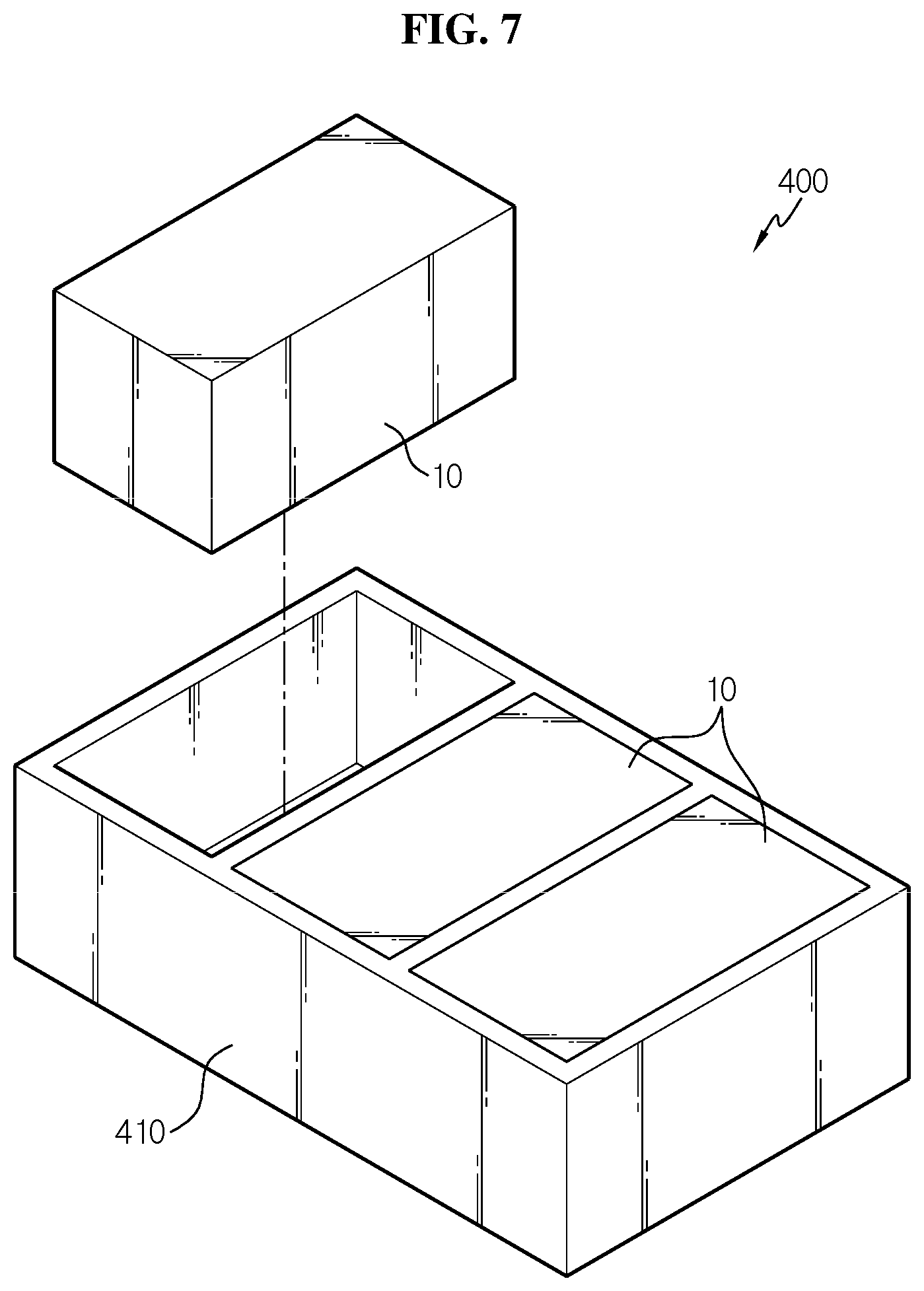 Patent US12308467 Figure 7 – Battery module including coolant jet spray nozzles with different melting point metal valves, and battery pack and vehicle including same