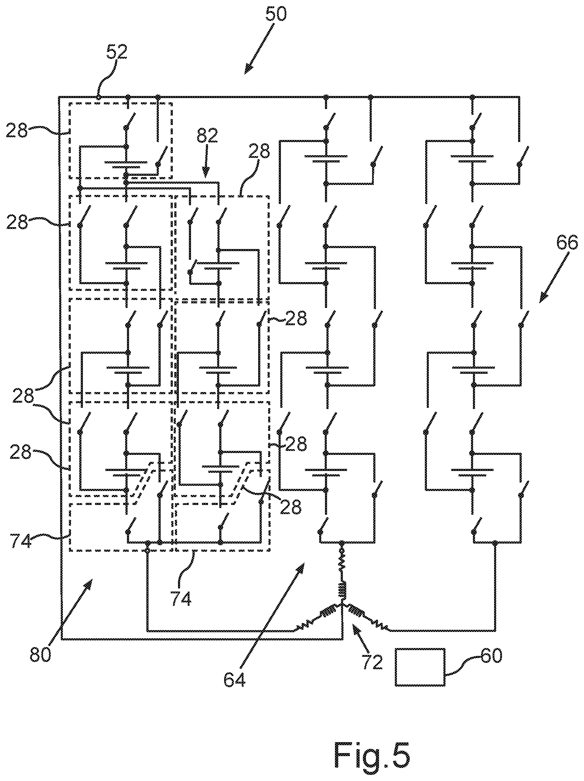 Patent US12308473 Figure 4 – Switching configuration for a battery module
