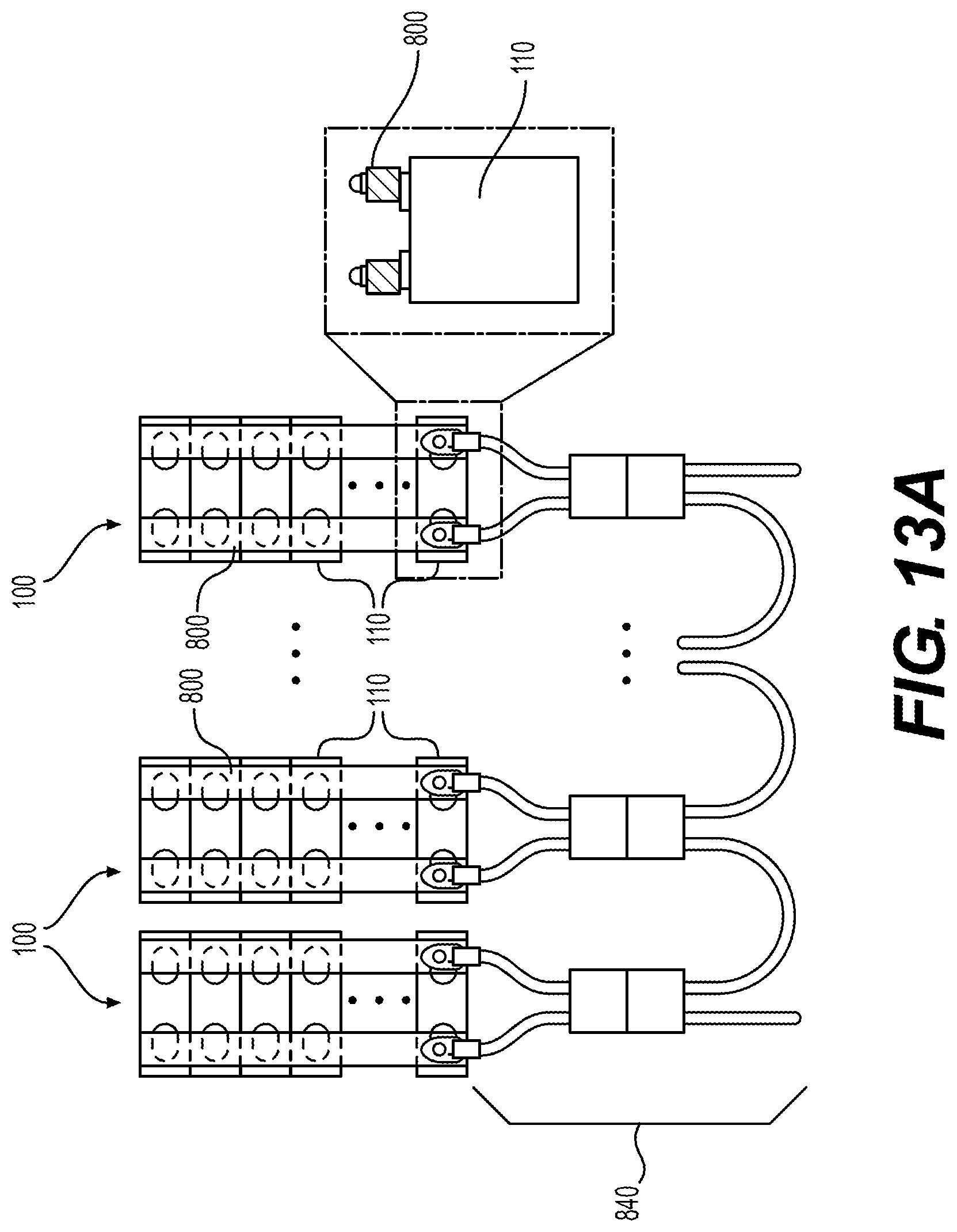 Patent US12308474 Figure 8 – Grid energy storage system featuring massively parallel-connected cells