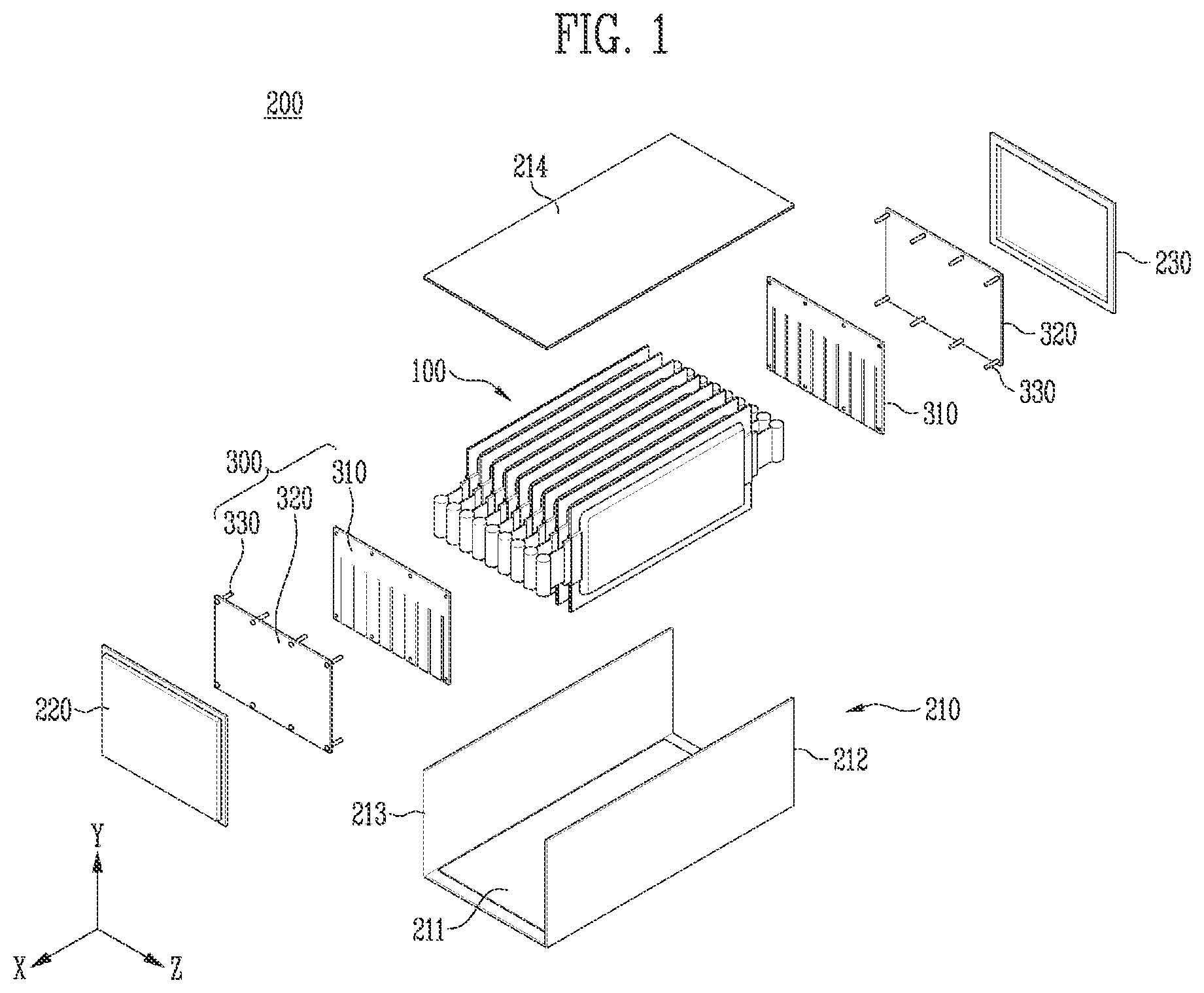 Patent US12308476 Figure 1 – Battery module